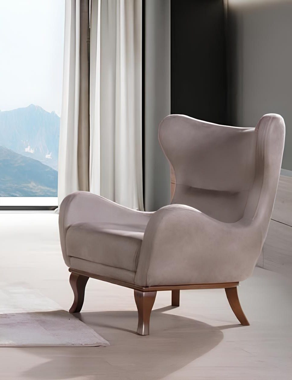 Xlmoebel Sessel Einsitzer Polsterstuhl Modern Beige Designer Textil Sitzstoff (1-St., Einsitzer), Made in Europa
