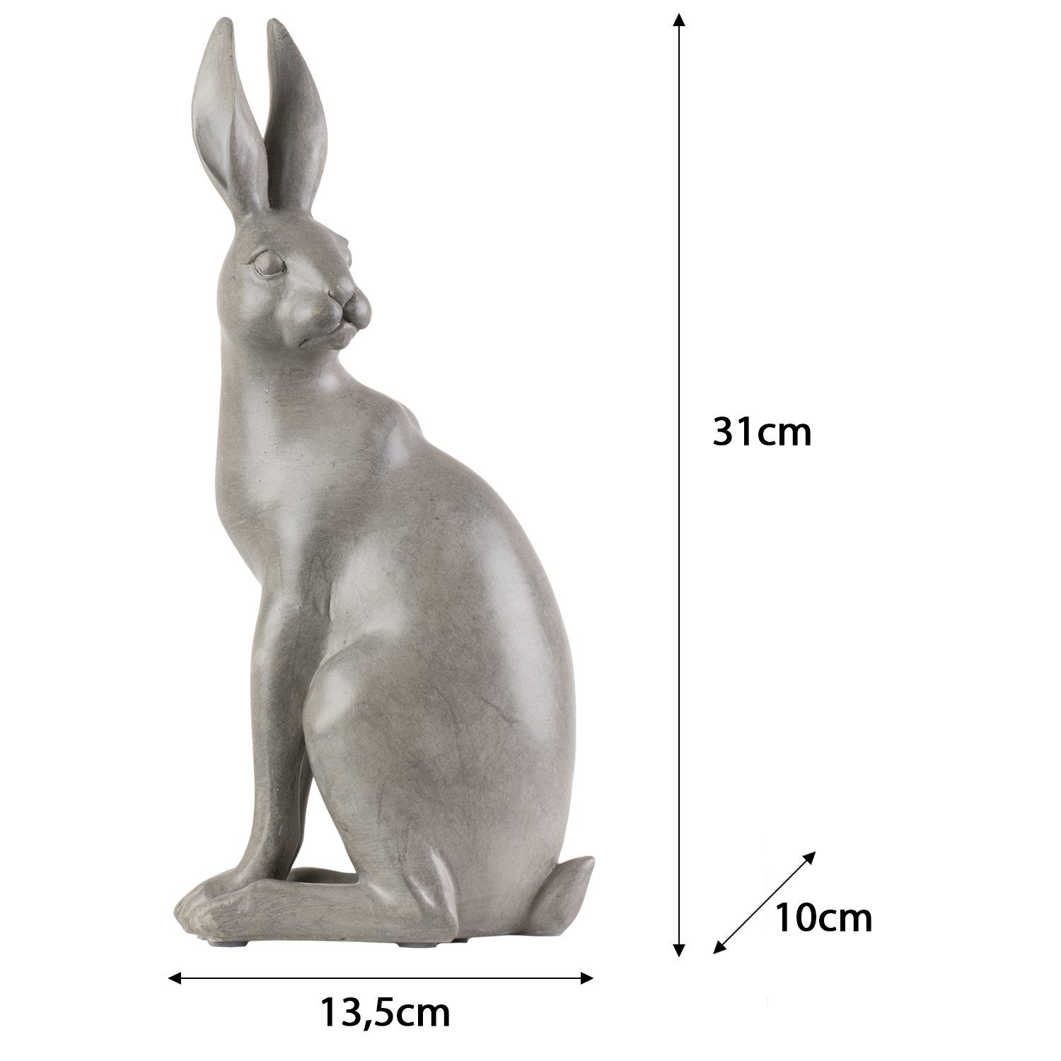 Moritz Dekofigur Dekofigur Osterhase 30 cm, Polyresin Figuren Deko Geschenk Geometrische TierFigur Modern Skulptur