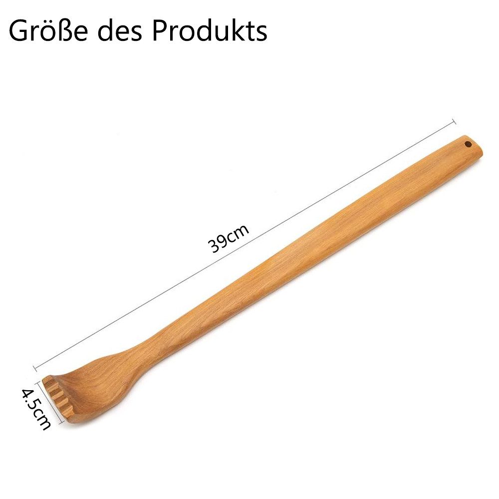 TUWENA Massagebürste Handheld Rckenmassagegert with Long Handle, 2 Stück Holz Rückenkratzer