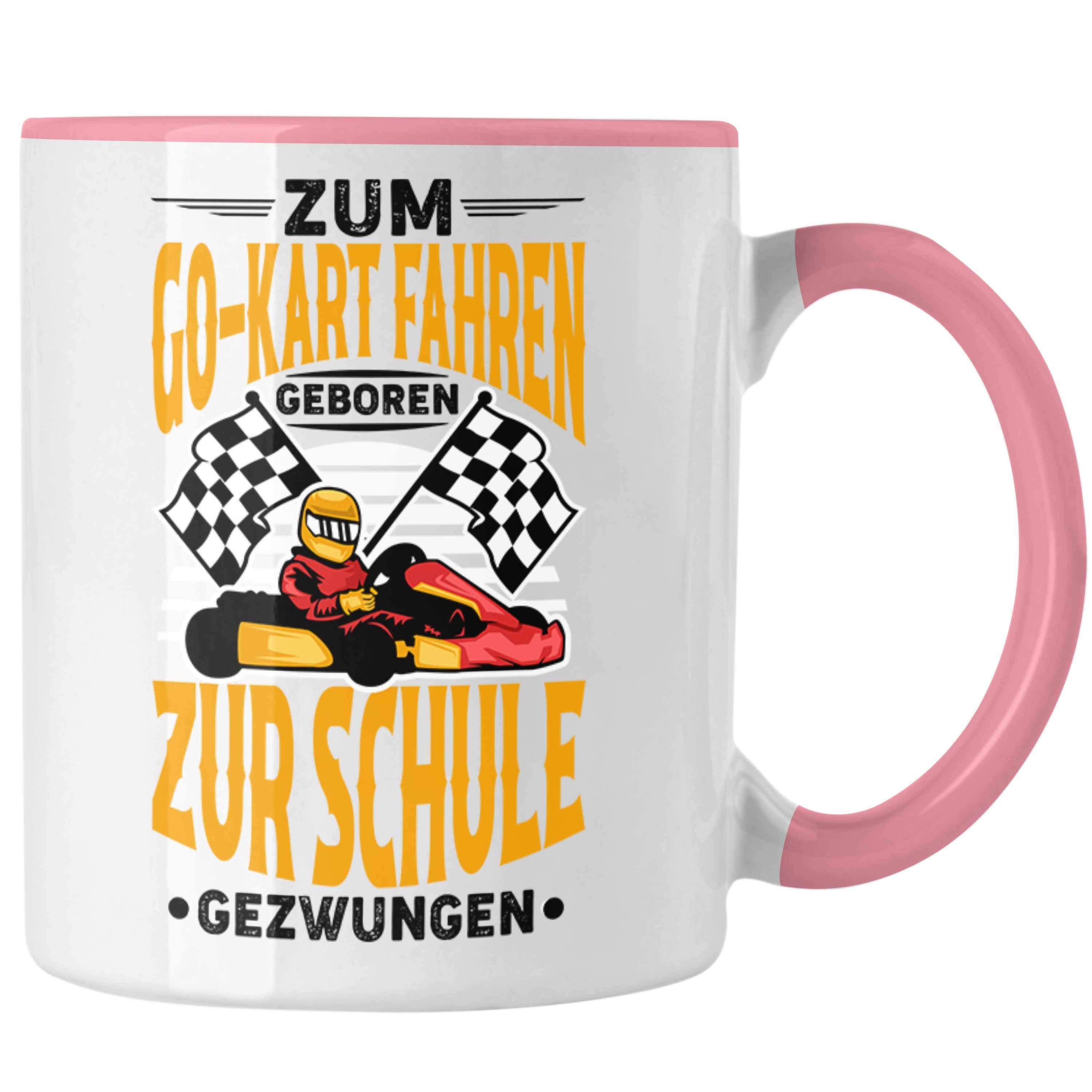 Trendation Tasse Trendation - Go Kart Fahrer Tasse Geschenk Eat Sleep Race Gokart Racing Rennfahrer Spruch Rosa