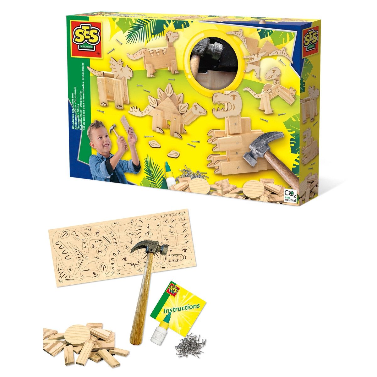 SES Creative Spiel SES CREATIVE Holzarbeitsset Dinosaurier