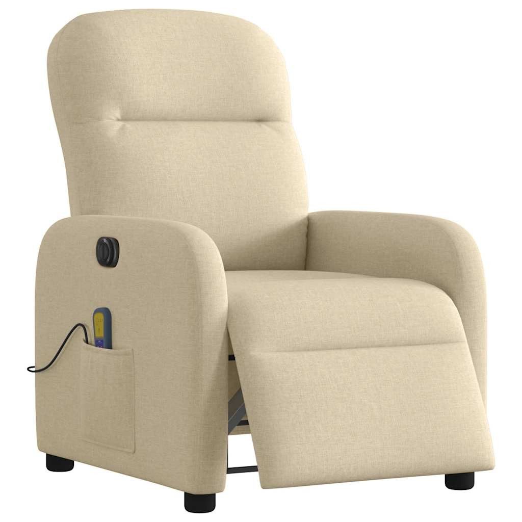 vidaXL Sessel Massagesessel Elektrisch Creme Stoff günstig online kaufen