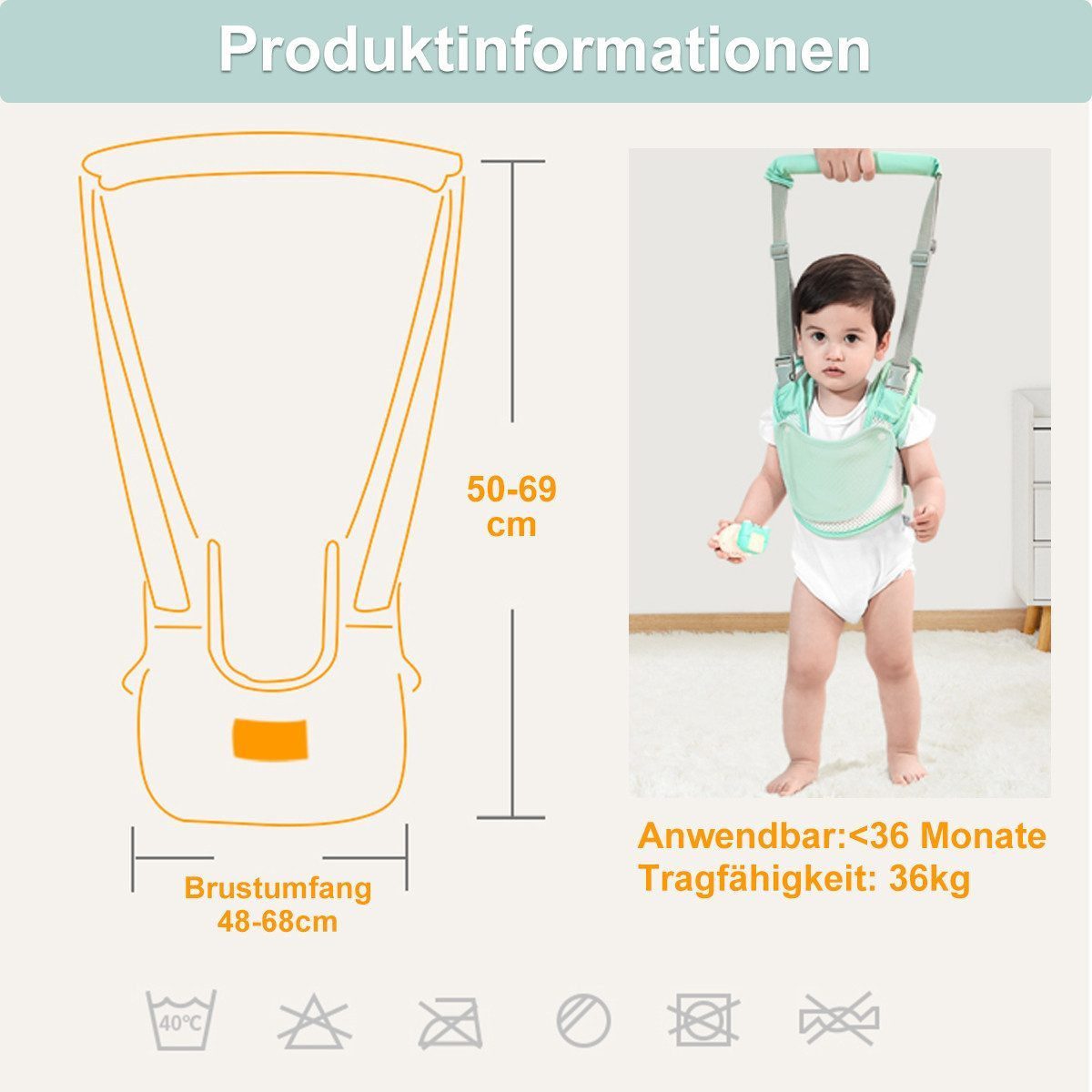 AURIVION Lauflernwagen Lauflernwagen Lauflernhilfe für Baby, (Set, 1-tlg., Verstellbar mit Lätzchen), Baby Lauflernhilfe