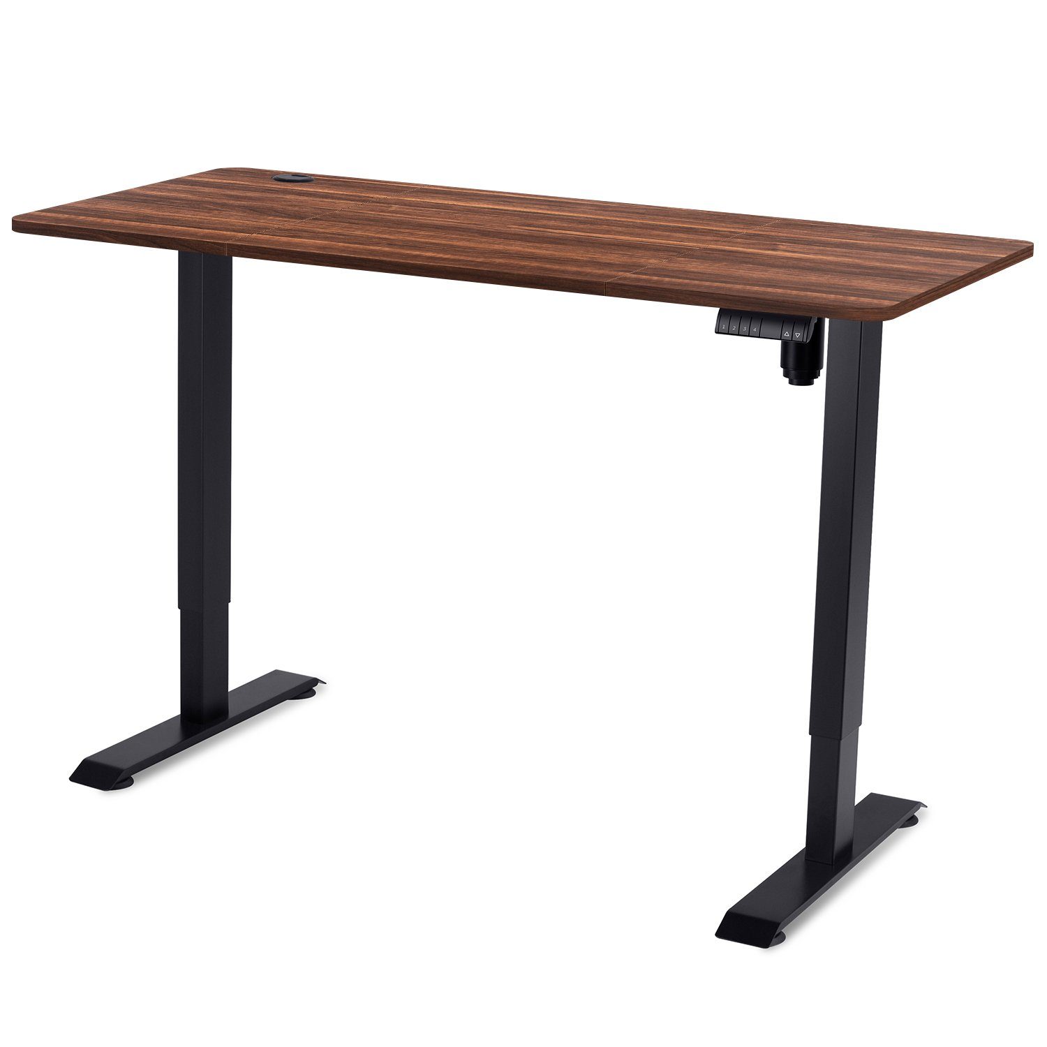 HOMALL Arbeitstisch 160/180 cm x 80 Walnuss | Schwarz Schreibtisch Höhenverstellbarer