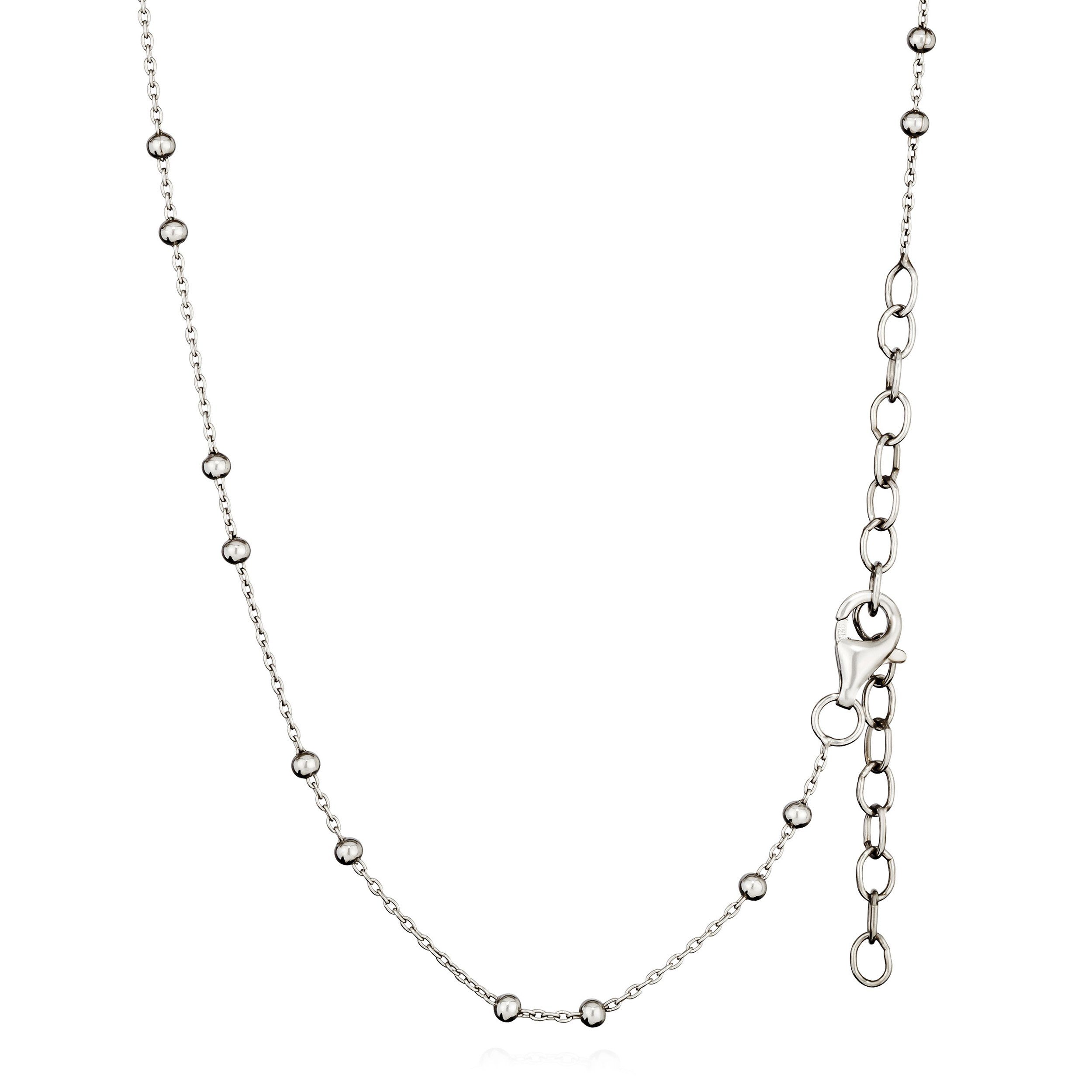 Silberkette Längenverstellbare Kugelkette 40+5cm 925 Silber Halskette 2mm breit Da