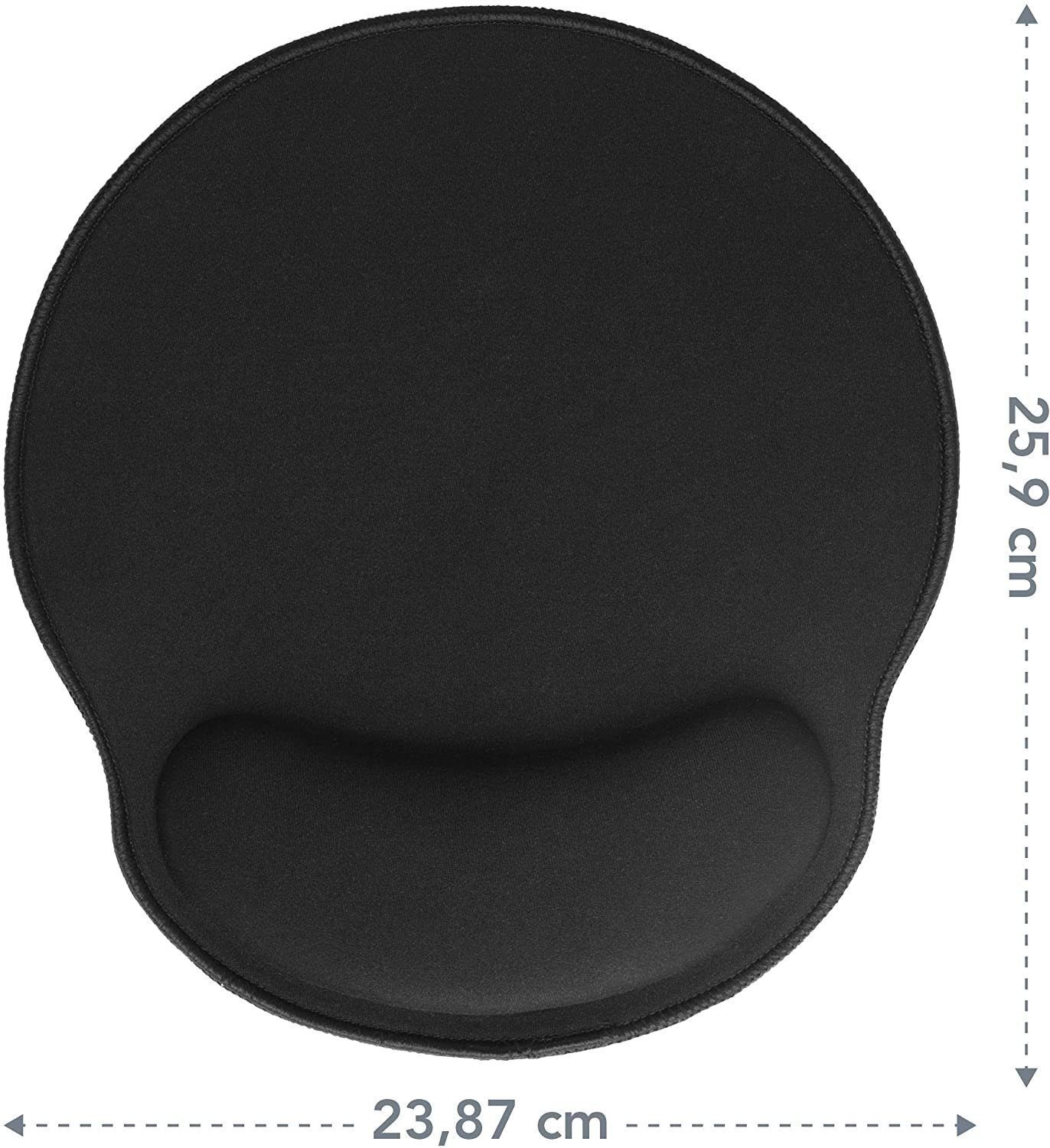 Sidorenko Mauspad mit Gelkissen - 26x23cm - Ergonomisches Mauspad mit Vernähte Kanten (schwarz), Mousepad mit Handauflage für schonende Handgelenk Haltung – Bild 3 von 5