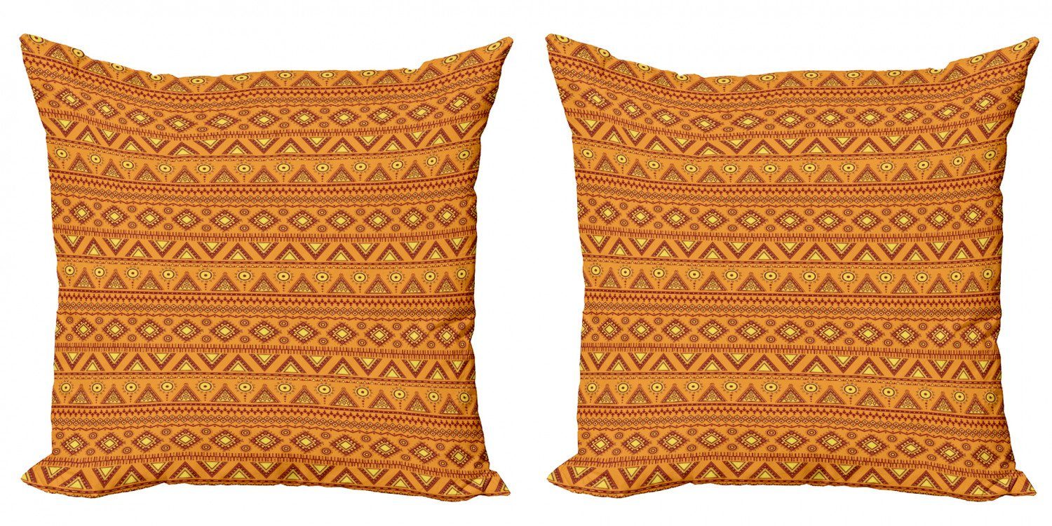 Kissenbezüge Modern Abakuhaus Doppelseitiger Accent Borders Orange (2 Stück), Digitaldruck, Aztec