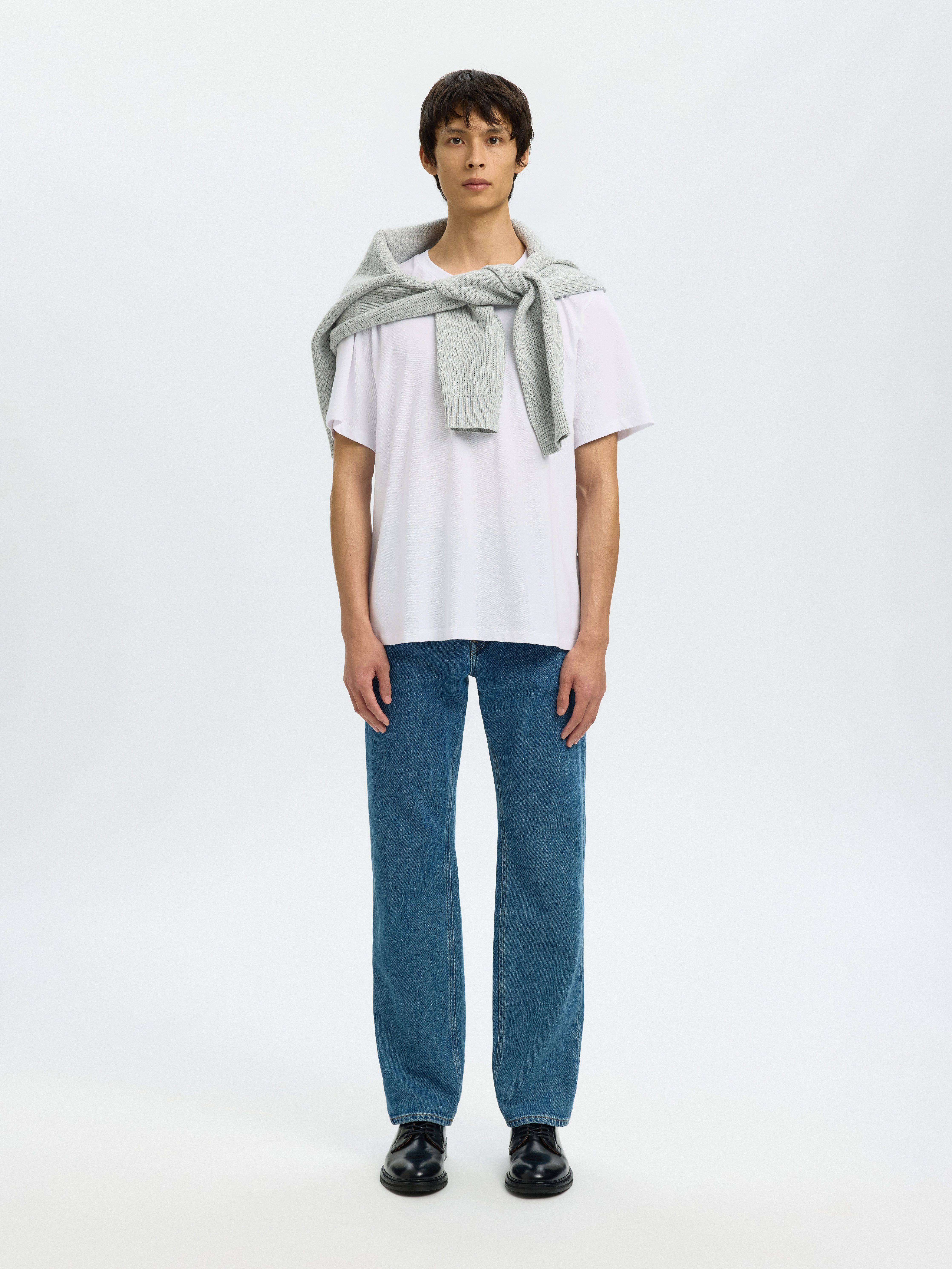 Selected Rundhalsshirt SLHATLAS SS O-NECK TEE Baumwollmischung, regular fit