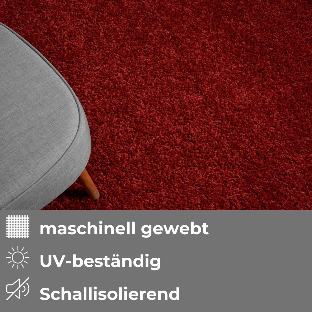 OTTO home Hochflor-Teppich Banji, rechteckig, Höhe: 37 mm, Uni Farben, weich und flauschig, auch als Läufer & in rund erhältlich