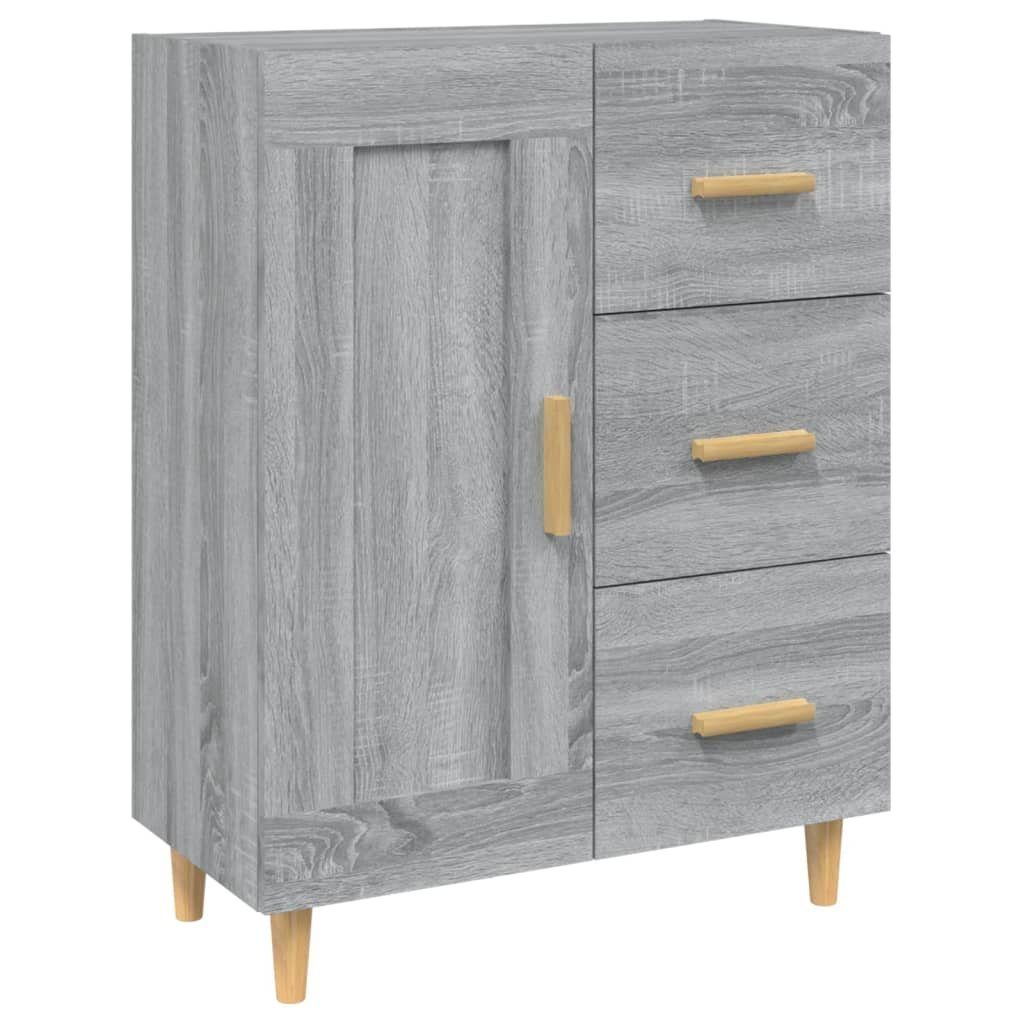 furnicato Sideboard Grau Sonoma 69,5 x 34 x 90 cm aus Holzwerkstoff und (1 St), Anrichte mit Schubladen, Fächern und Wandhalterung für Wohnbereich