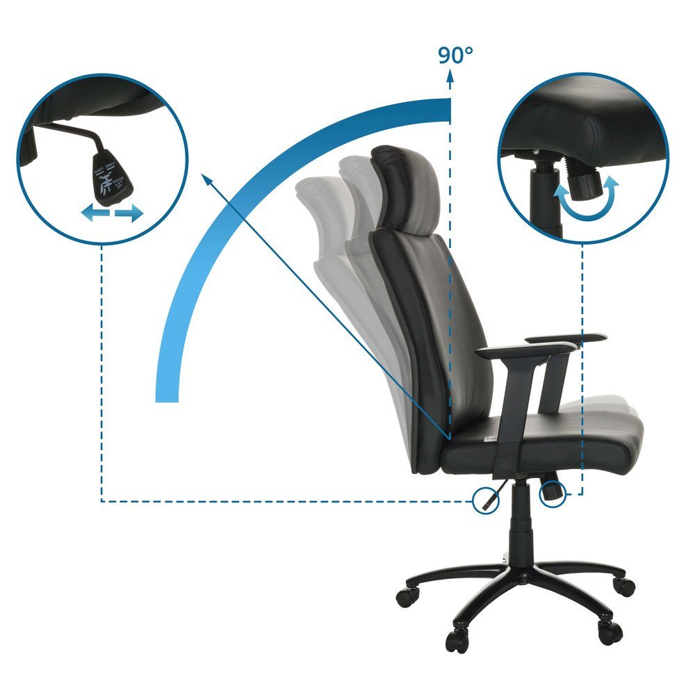 Drehstuhl Chefsessel Home hjh Office OFFICE PROVIDO ergonomisch Chefsessel Bürostuhl I Kunstleder,