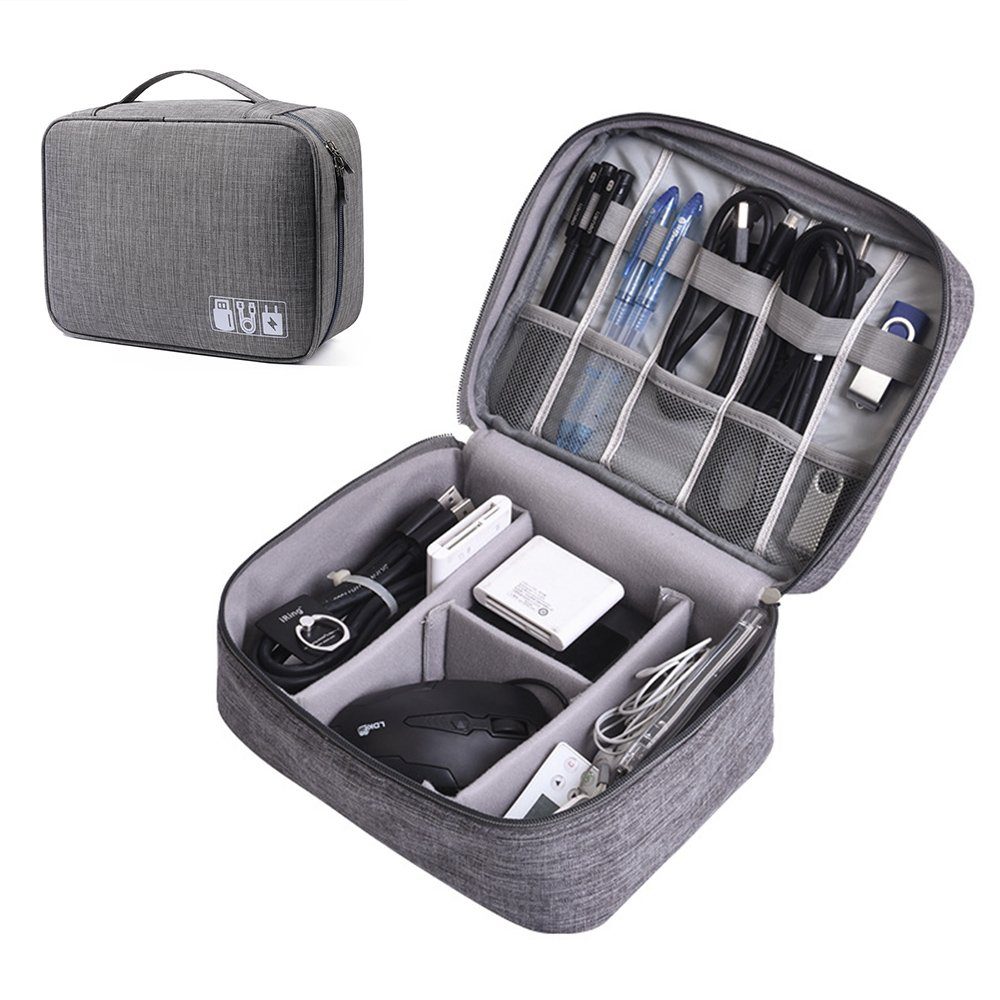 zggzerg Kabel Organizer Tasche, Große Kapazität Elektronikboxen Wasserdicht Stromkabel