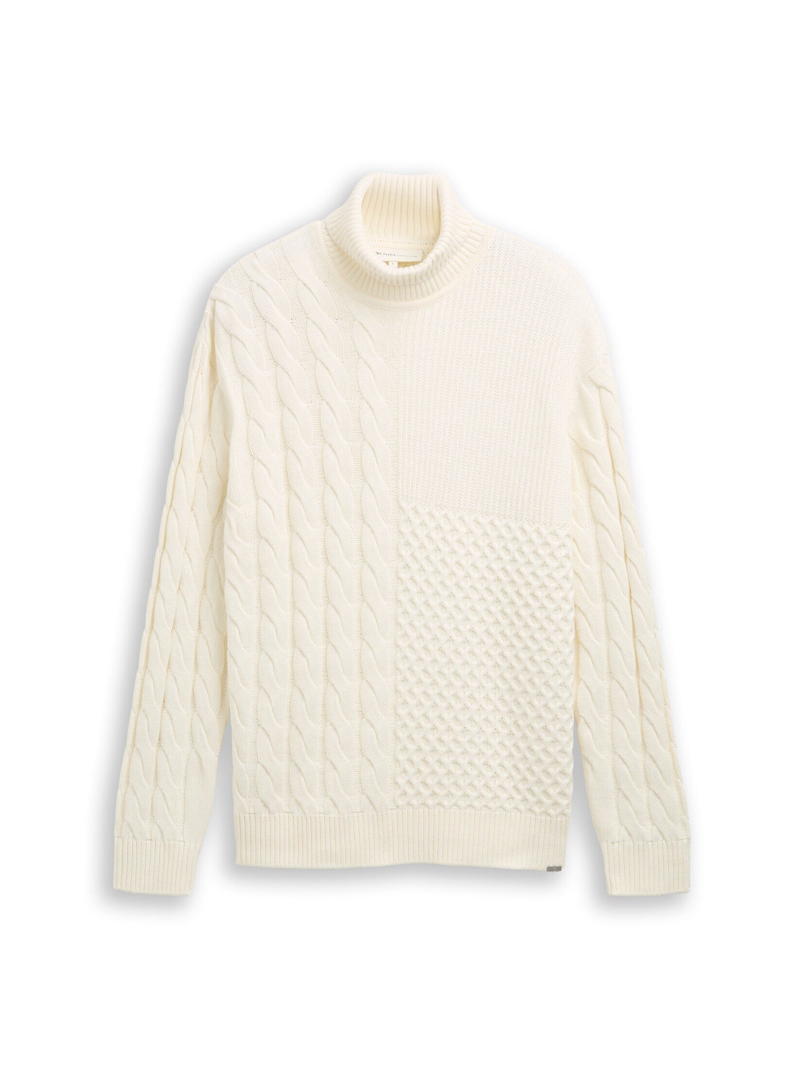 TOM TAILOR Denim Strickpullover Pullover & Strickjacken Relaxed Fit Rollkragenpullover mit Zopfmuster