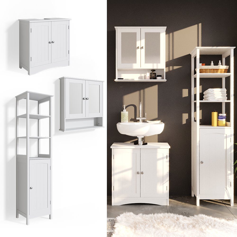 Vicco Badmöbel-Set Bianco, Weiß, 3 Teile, günstig online kaufen