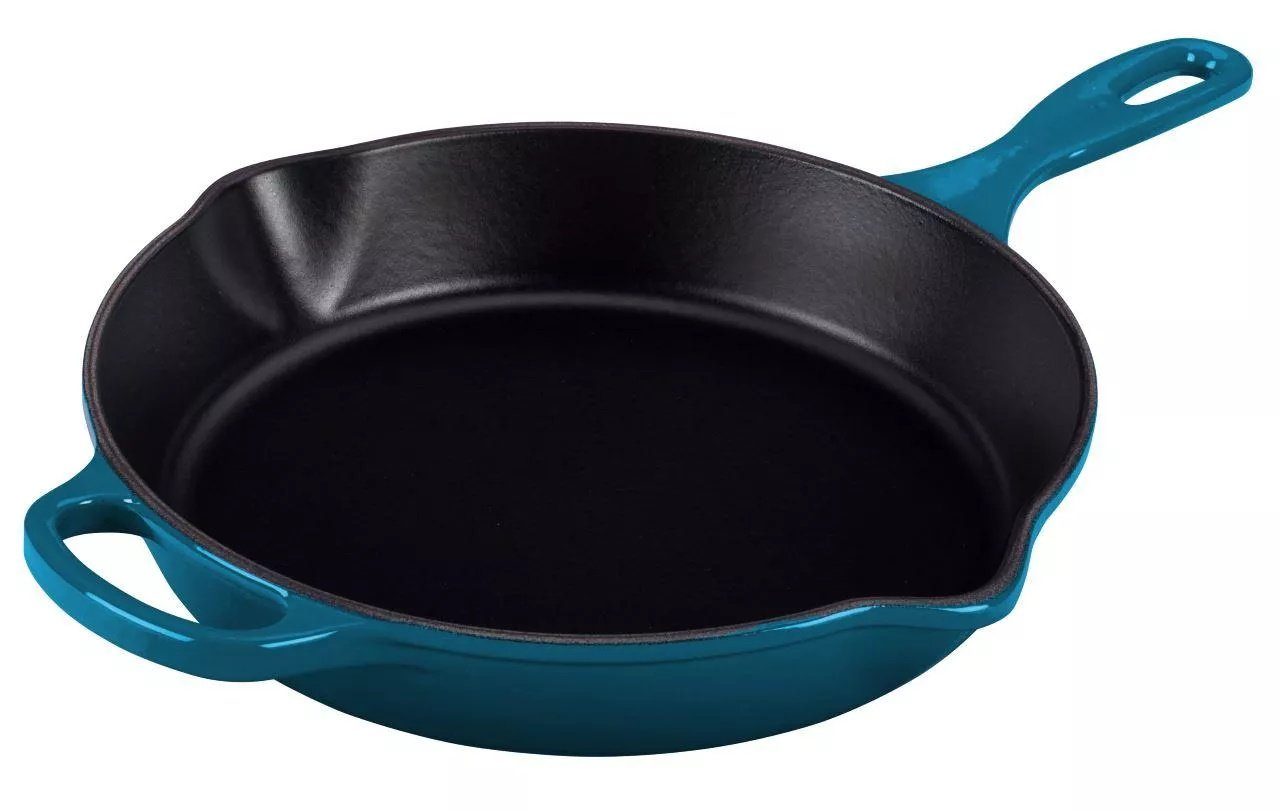 LE CREUSET Bratpfanne u. Servierpfanne hoch 26 cm, Gusseisen Deep Teal