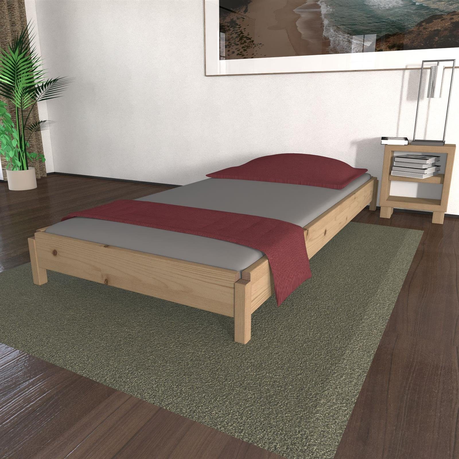 TUGA-Holztech Massivholzbett Stapelbett 70 x 140 cm 24 cm Fichte Holzbett G günstig online kaufen