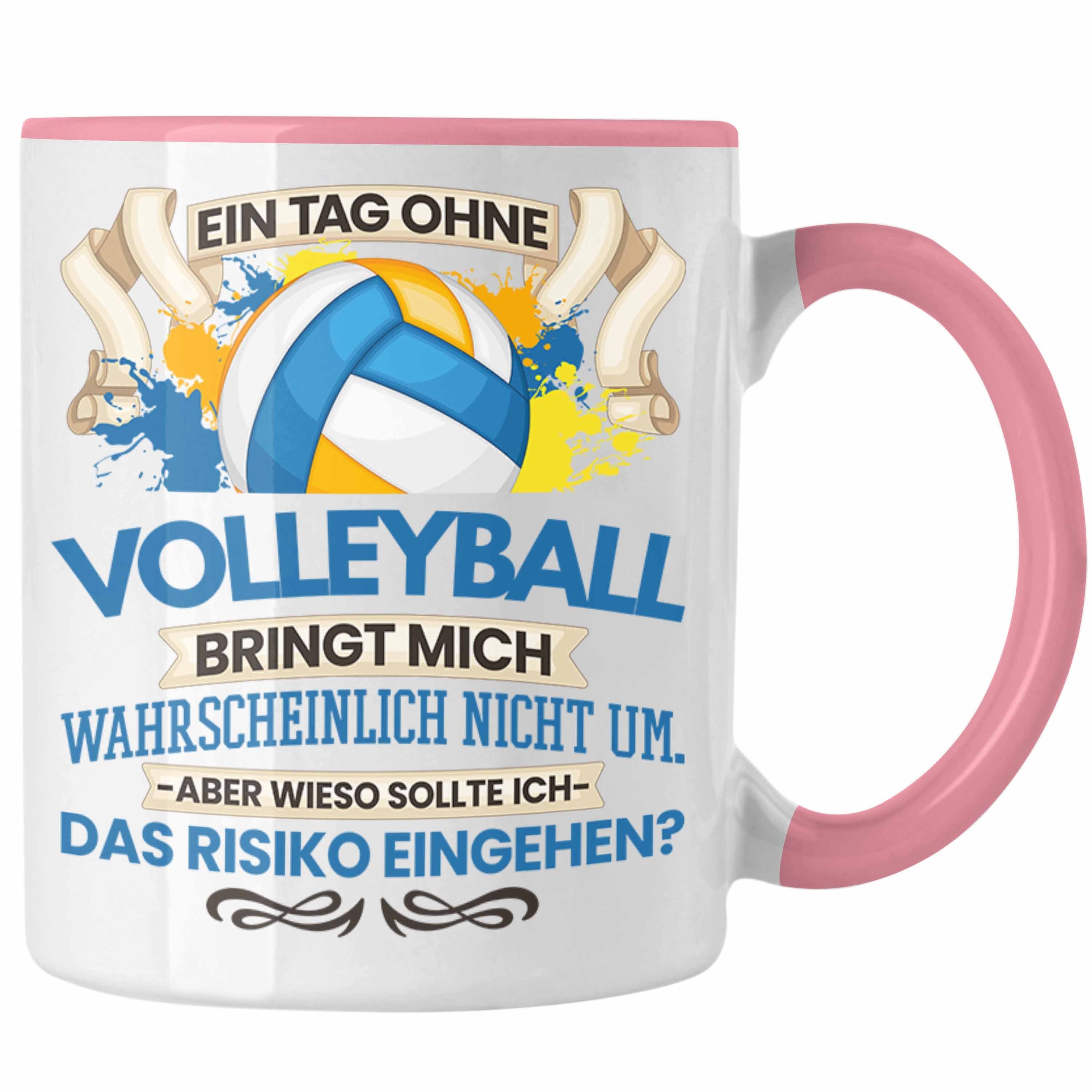 Trendation Tasse Trendation - Volleyball Tasse Geschenk für Volleyball-Trainer Spieler Rosa