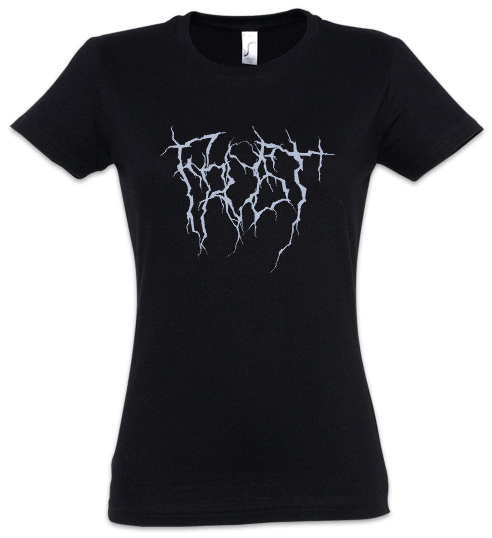 Print-Shirt Frost Typo Blackmetal II Damen T-Shirt Black Death Norwegian Metal