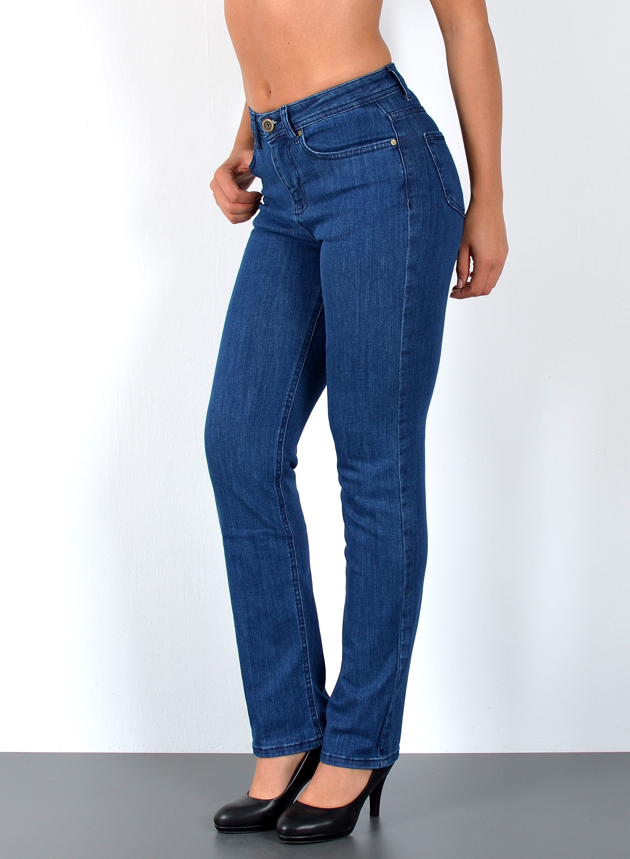 ESRA Straight-Jeans Damen Jeans Gerade hohe günstig online kaufen