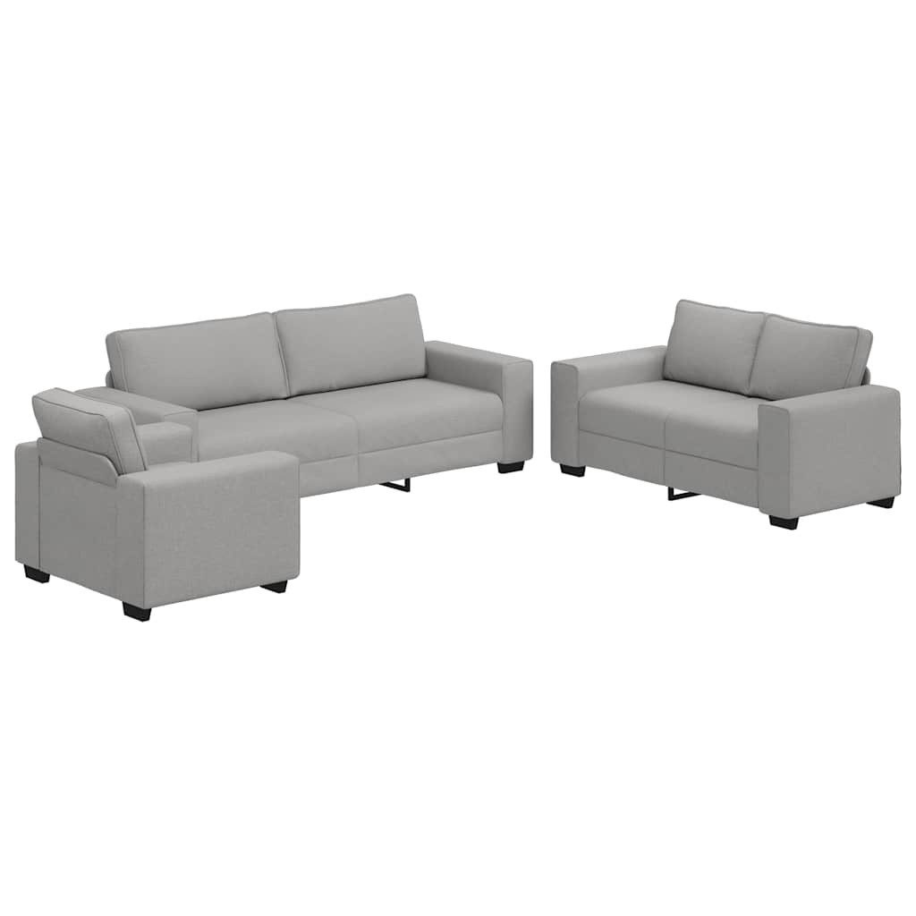 vidaXL Sofa 3-teiliges Sofa-Set mit Kissen, wolkengrauer Stoff günstig online kaufen