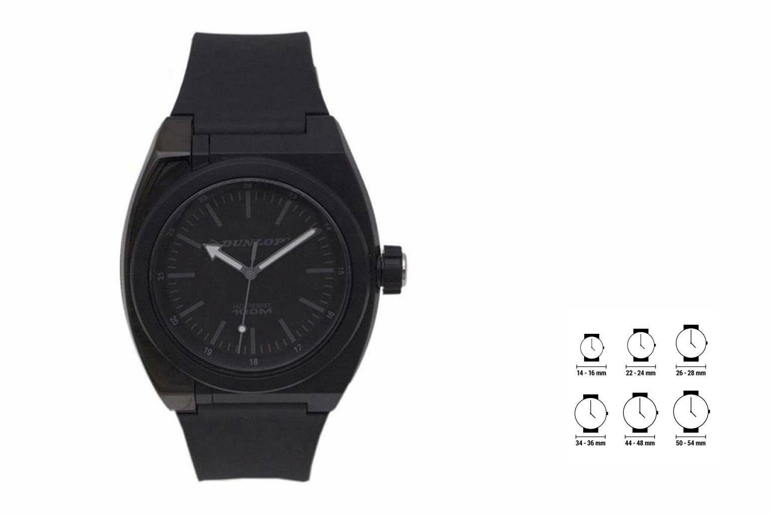 Dunlop Quarzuhr Armbanduhr Herrenuhr Dunlop DUN-192-L01 Schwarz
