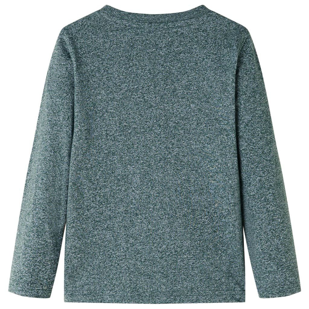 vidaXL Langarmshirt Kinder-Langarmshirt Dunkelgrün Melange 128