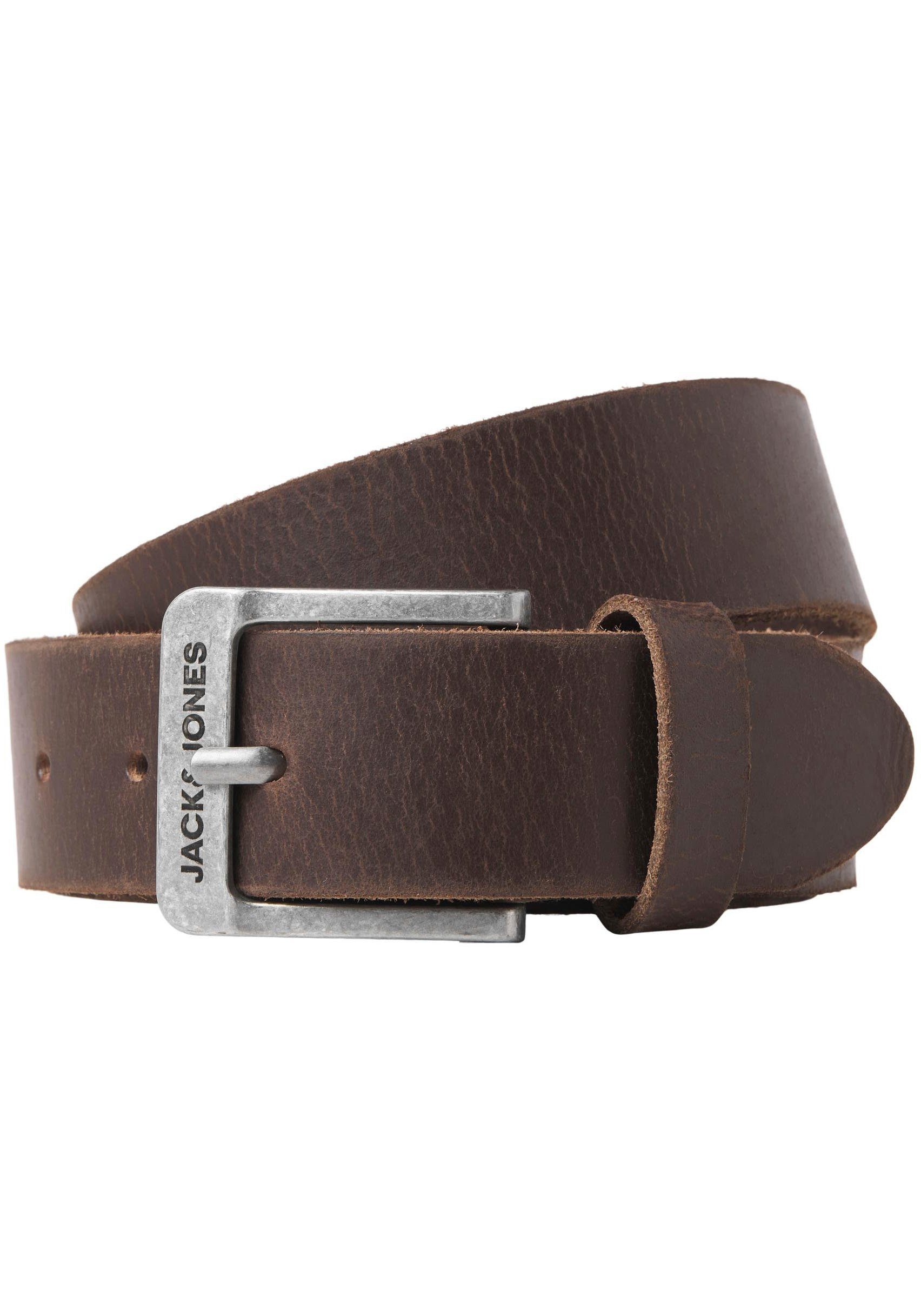 Jack & Jones Ledergürtel JACROCK LEATHER BELT NOOS Brown Stone