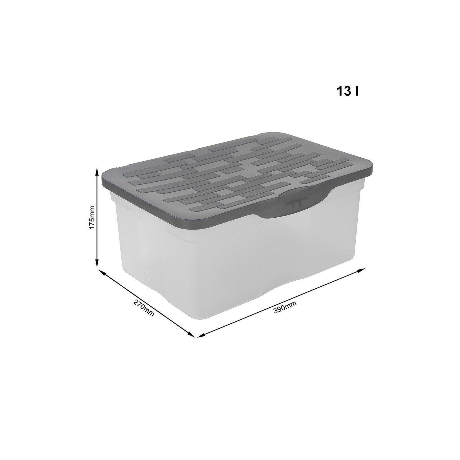ROTHO Kiste RANGER Aufbewahrungsbox mit aufklappbarem Deckel, stapelbar (Set, 2 St., 2-teilig), in 2 Größen erhältlich (4,2 l und 13 l)