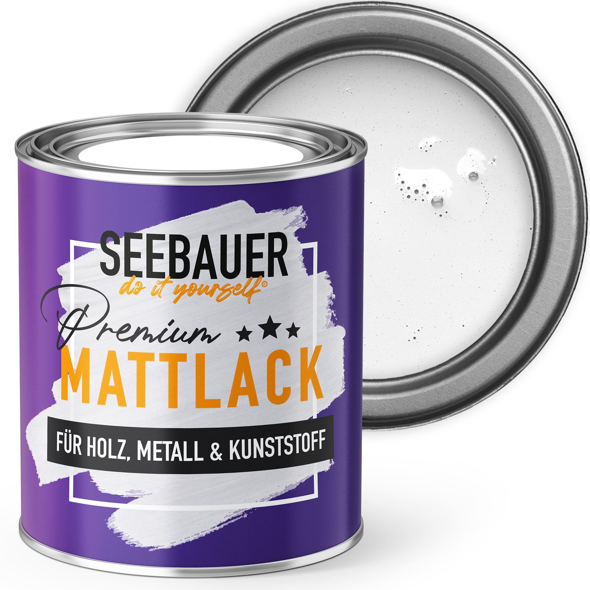 SEEBAUER diy Holzlack Mattlack, Hybrid-Lack für Holz, Metall, Kunststoff - Möbelfarbe ohne Schleifen