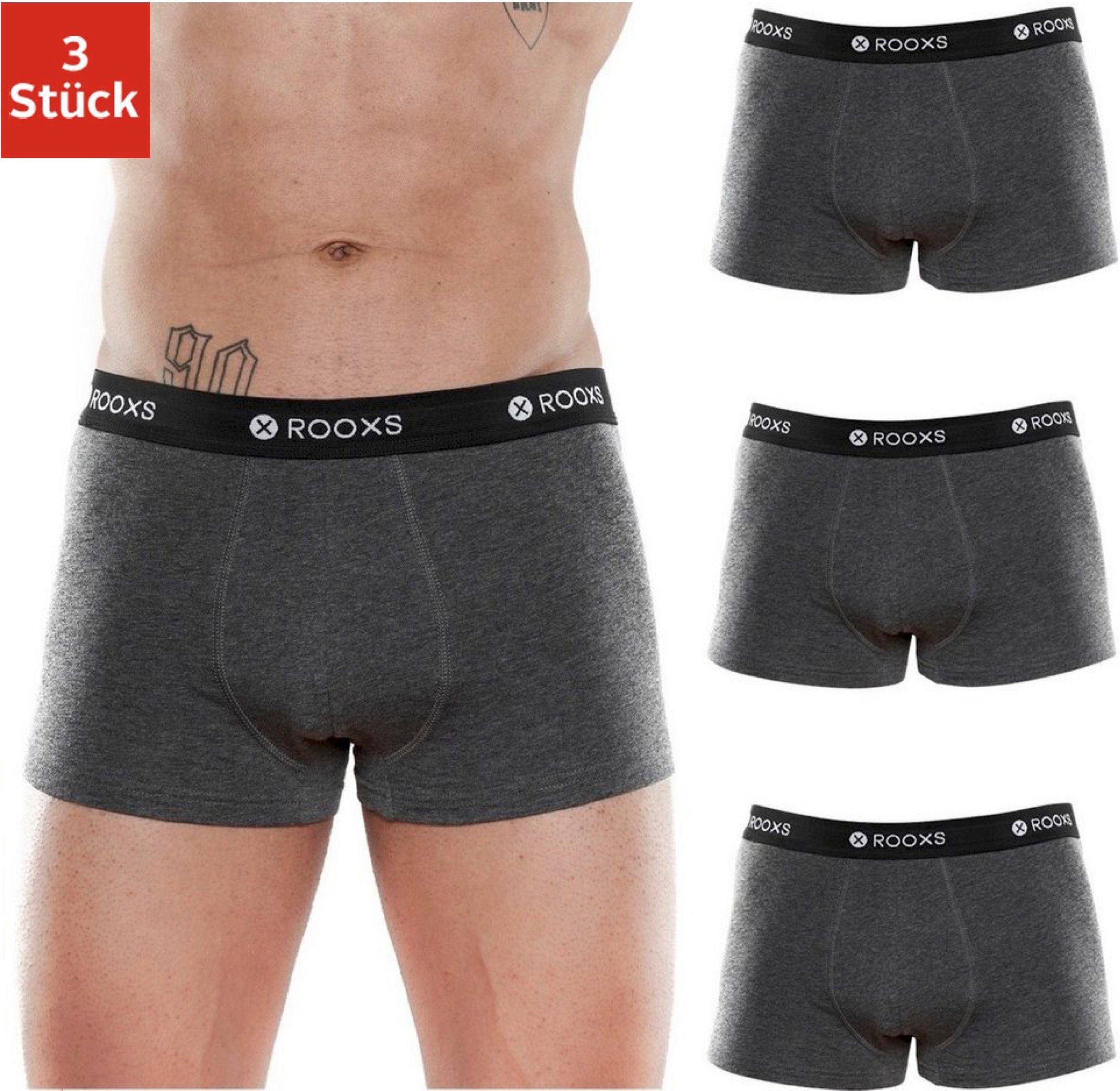 ROOXS Boxershorts Enge Unterhosen Herren Männer (3-St) Baumwolle Retroshorts