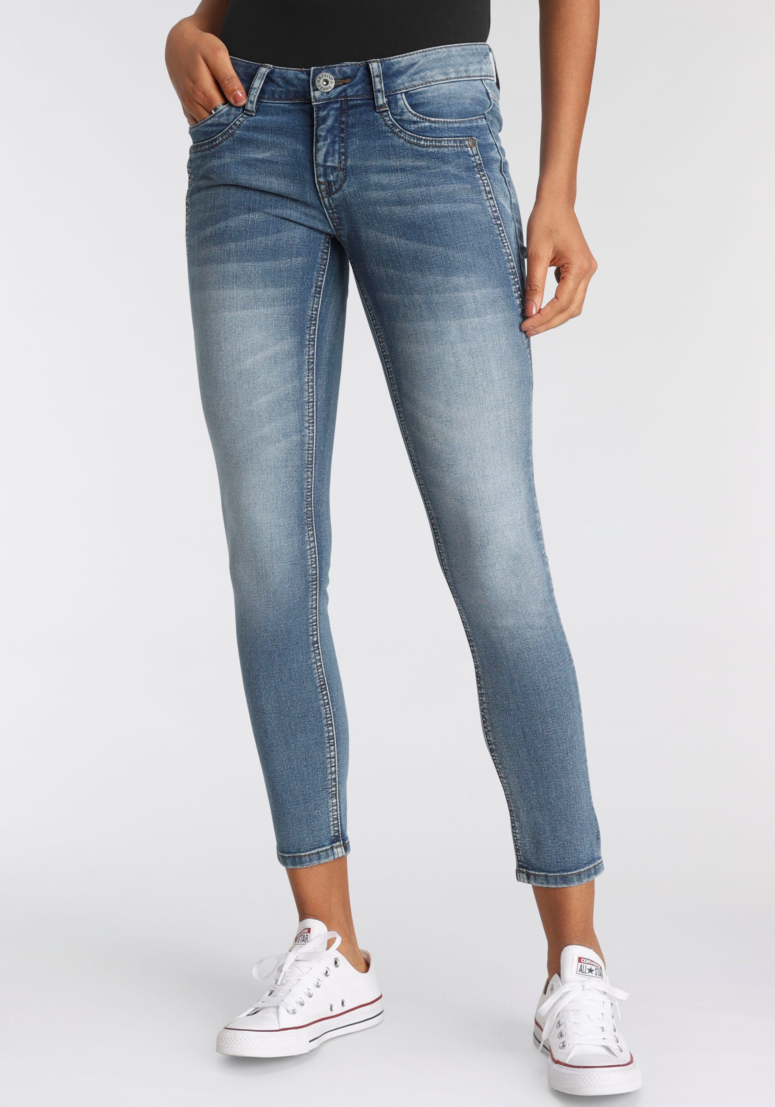 Arizona 7/8-Jeans mit Keileinsätzen Low Waist