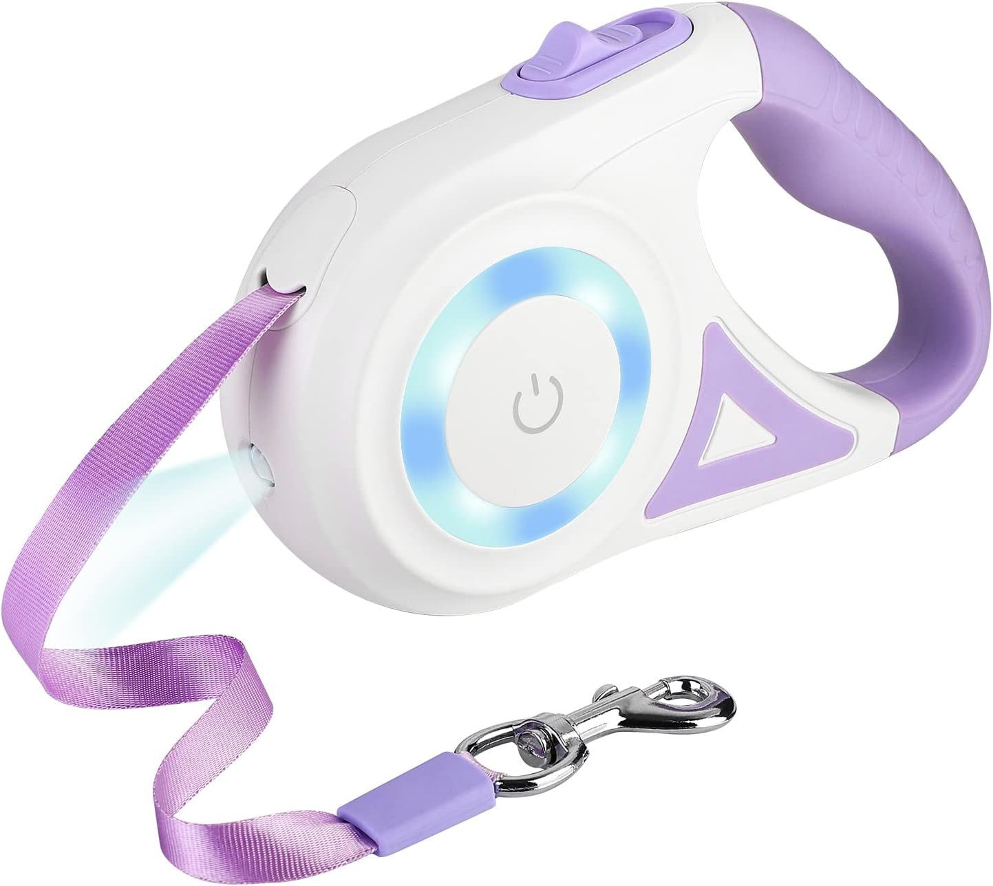 MOPUEA Hundeleine Hundeleine 5 Meter, Einziehbare Hundeleine, Langlebige Hundeleine, (Hundeleine, Einziehbare Hundeleine mit LED Licht für Training und Spaziergang), LED Sicherheitslicht, 5 m Auszug, rutschfester Griff, langlebig