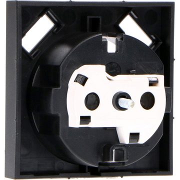 PRO Charge Steckdose 2900144 Steckdoseneinsatz, 2x USB-A 55x55mm schwarz matt