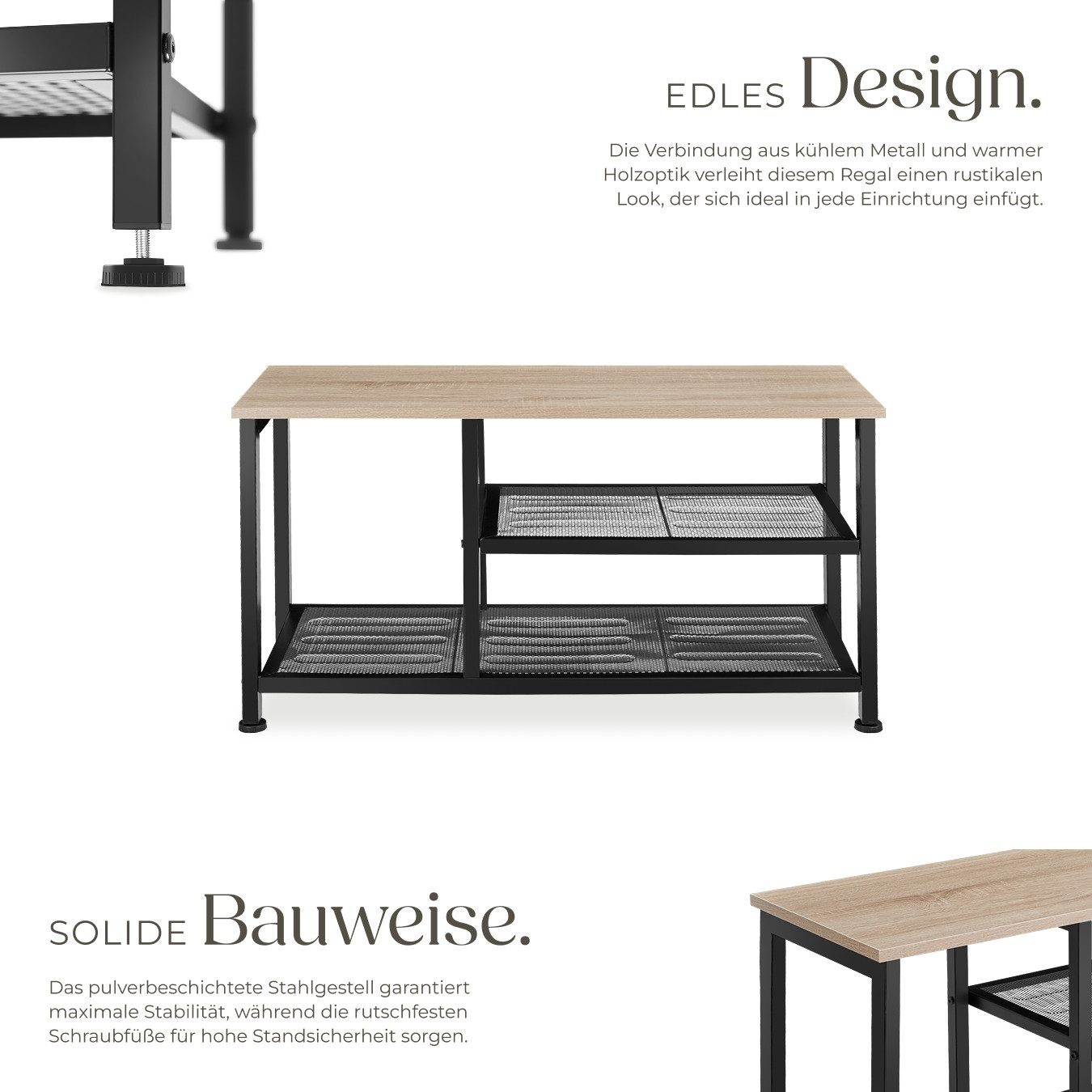 tectake Schuhregal Taunton, Set 1-tlg., Industrial Style