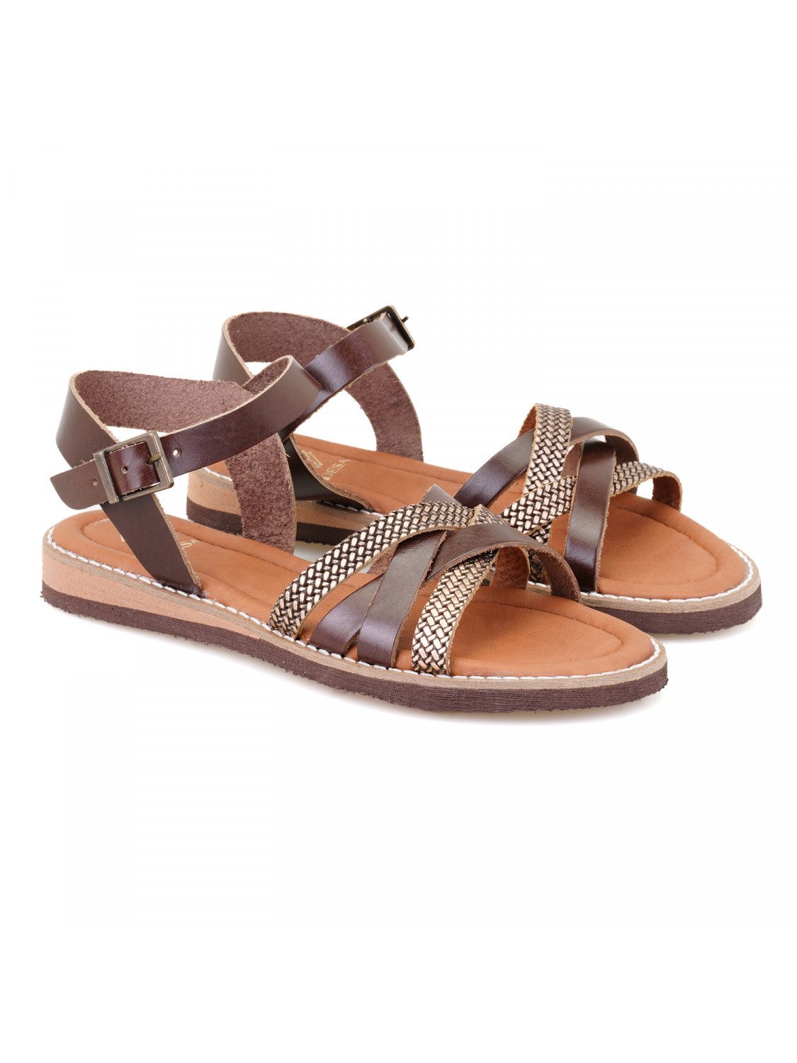 Desa Damen-Ledersandalen – ohne Futter, Synthetiksohle, atmungsaktiv Slippe günstig online kaufen