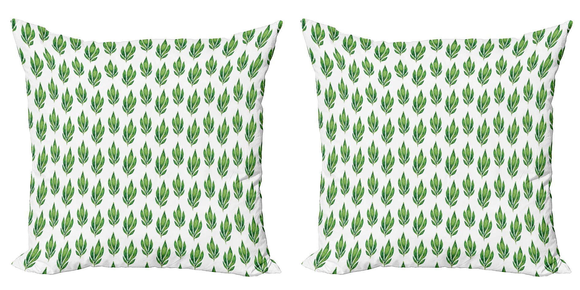 Kissenbezüge Modern Accent Doppelseitiger Digitaldruck, Abakuhaus (2 Stück), Blätter Aquarell Tropisch Natur