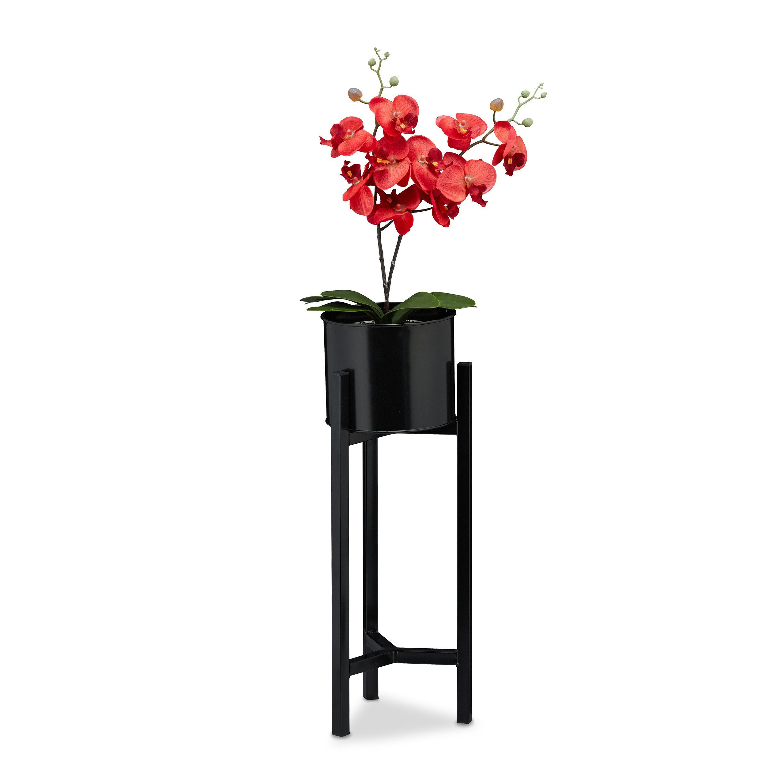 relaxdays Blumenständer Blumentopf Ständer, Schwarz günstig online kaufen