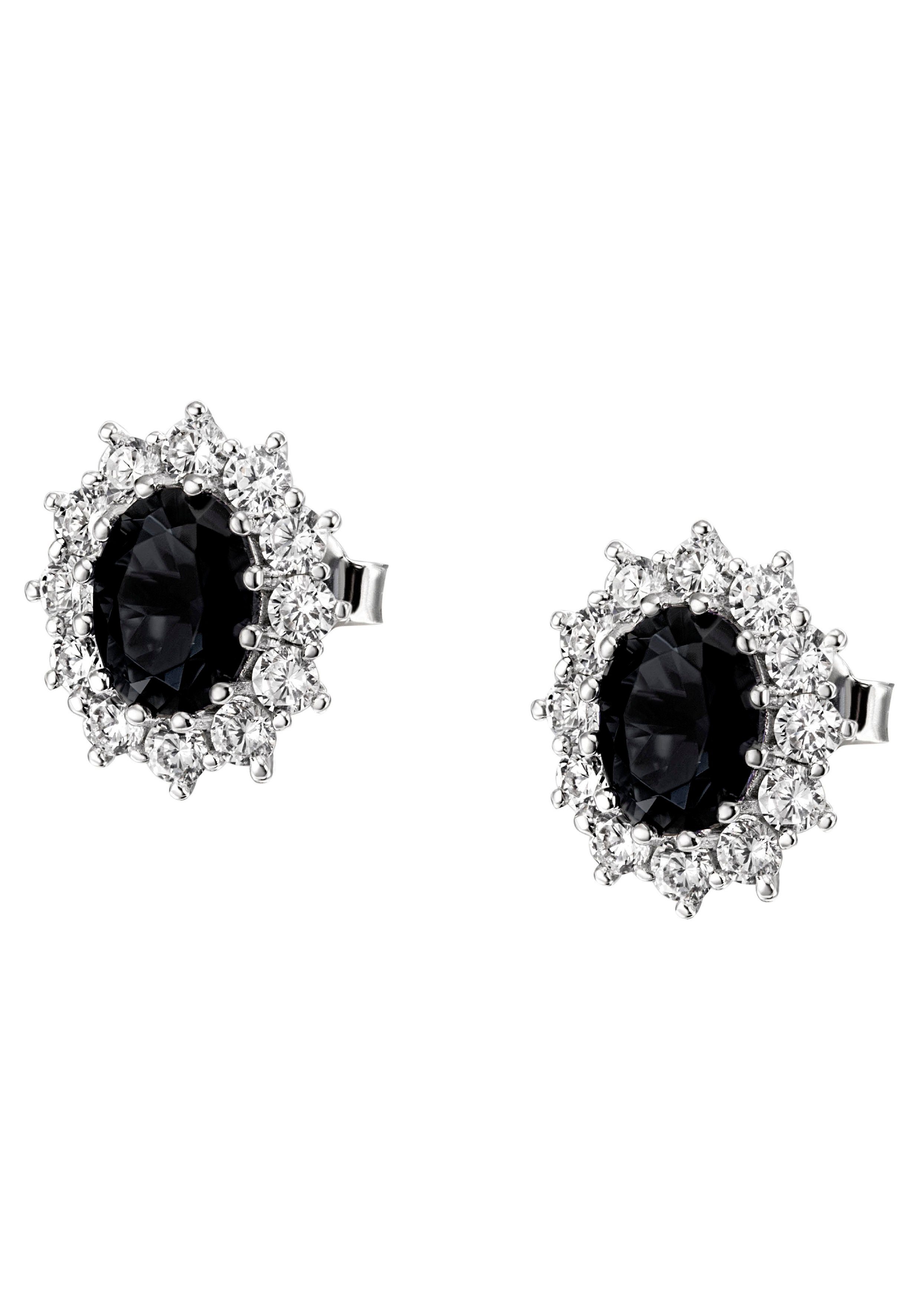 FIRETTI Paar Ohrstecker Schmuck Geschenk Silber 925 Ohrschmuck Lady D Glitzer mit Glasstein, Zirkonia (synth) mehr