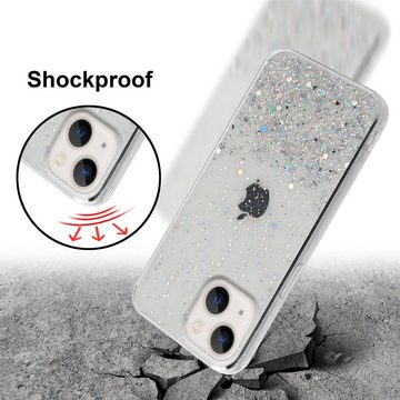 Cadorabo Handyhülle Apple iPhone 13 MINI Apple iPhone 13 MINI, Flexible TPU Silikon Handy Schutzhülle - Hülle - mit Glitzer