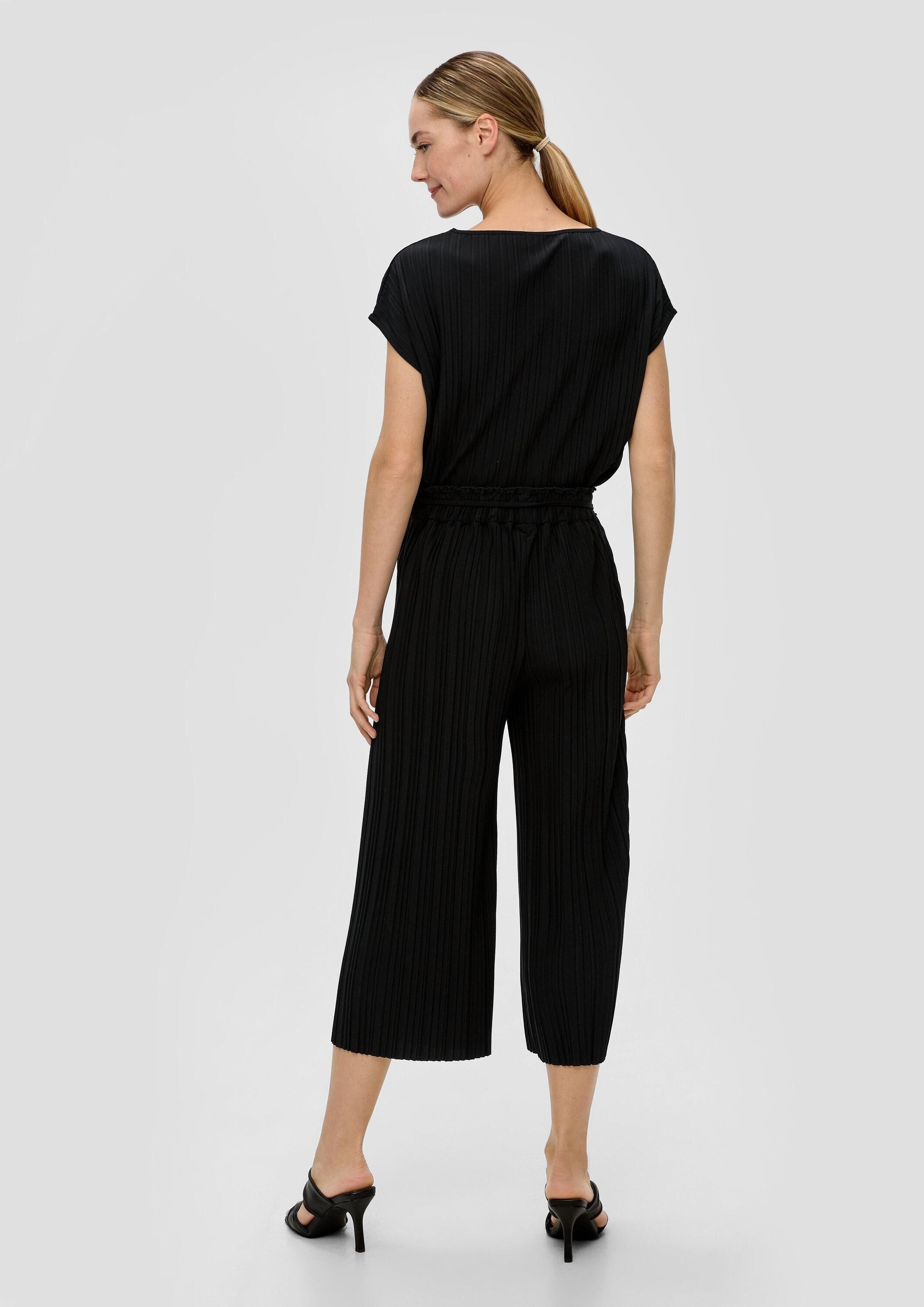 s.Oliver Culotte Hose Plissierte Hose mit Wide Leg