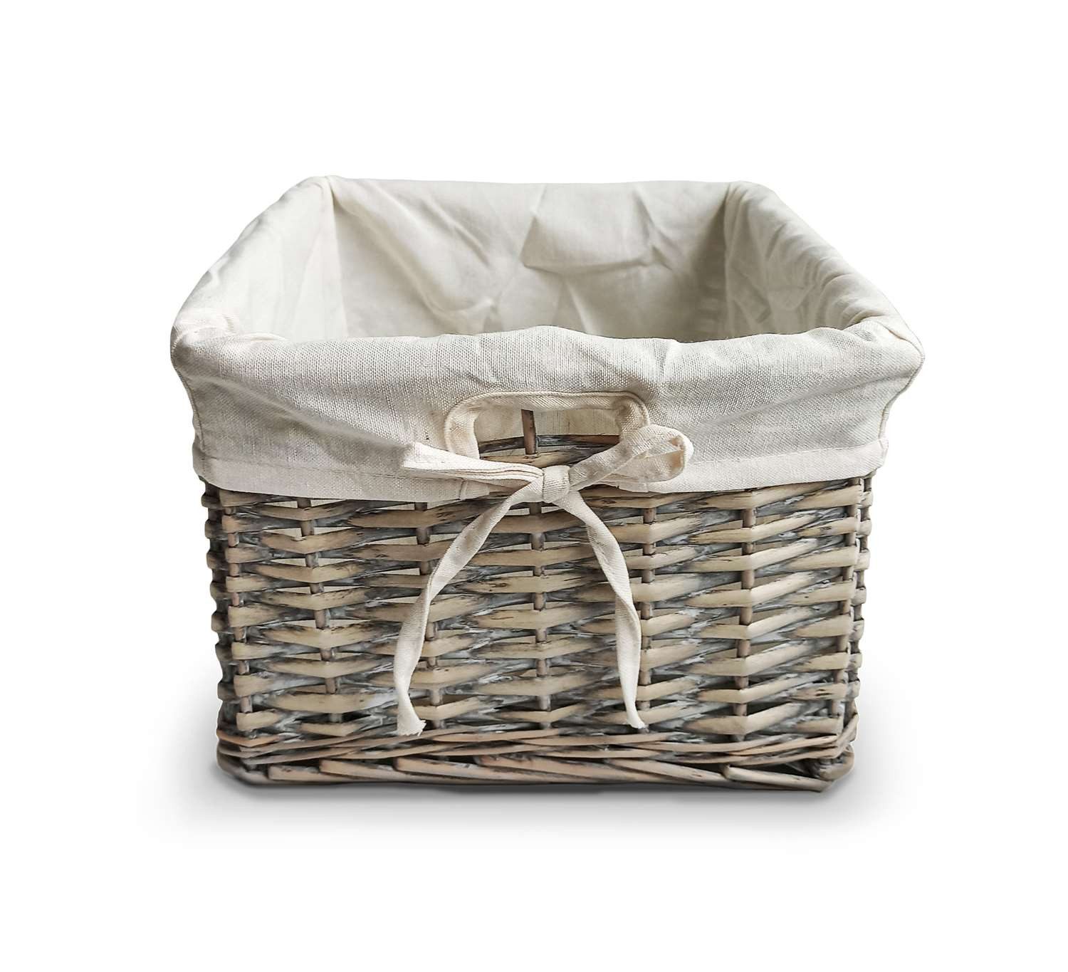 Lookway Weidenkorb rechteckig mit Baumwollinlay – Aufbewahrungskorb Zuhause günstig online kaufen