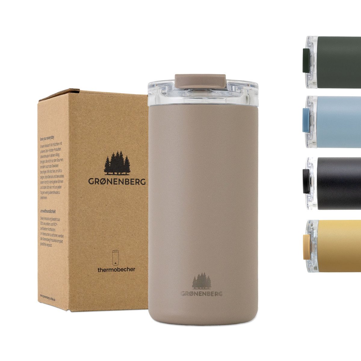 GRØNENBERG Термокружка Kaffeebecher to go 473ml, 100% Auslaufsicher, Hält минимум 4 h warm, Rutschfest