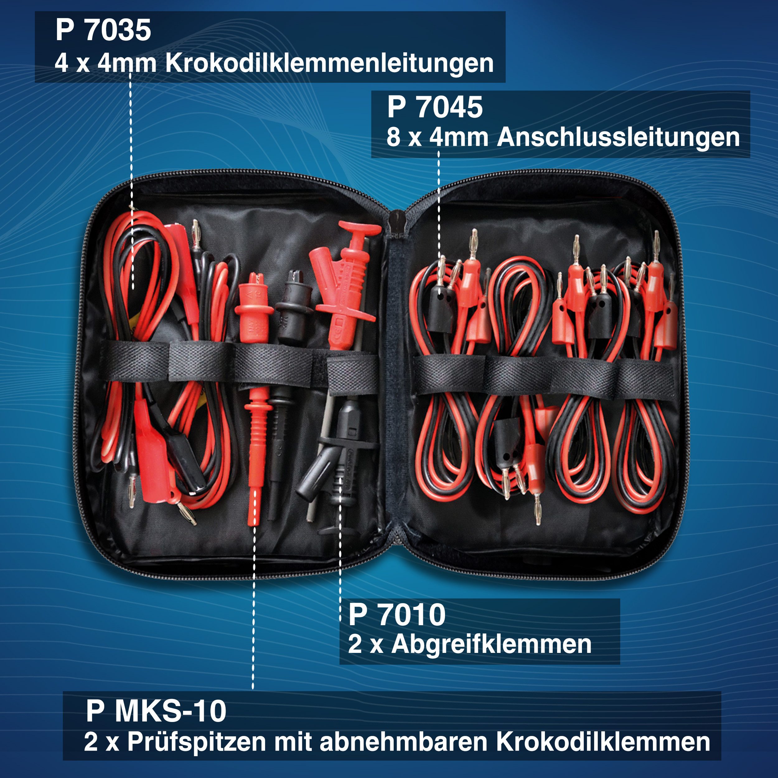 PeakTech Multimeter 19-Teiliges Messkabel Set Labornetzteil DMM