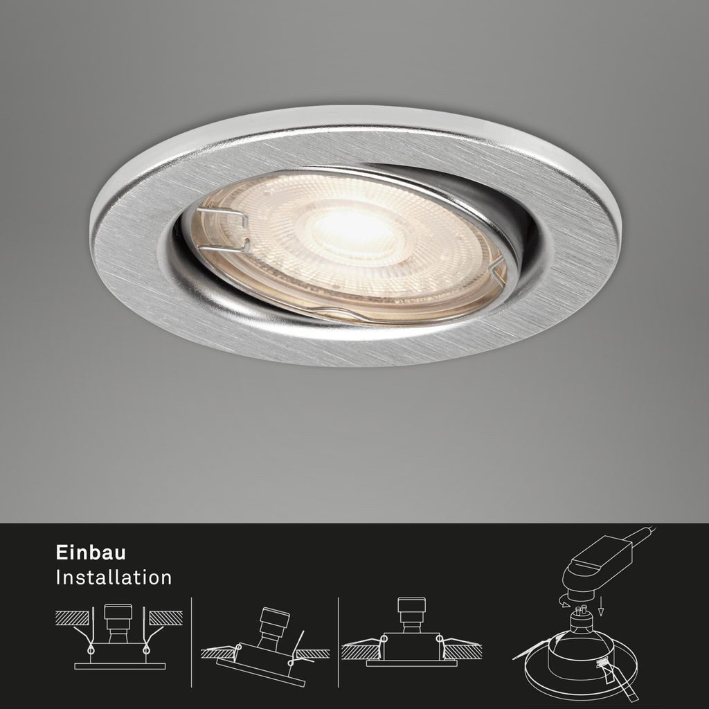 Briloner Leuchten LED Einbaustrahler 7147019, LED wechselbar, 2700K - Extra-Warmweiß