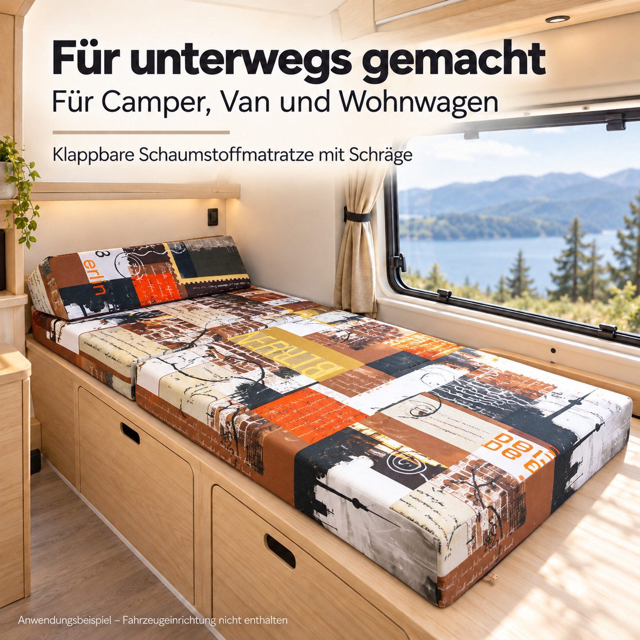 Klappmatratze Klappmatratze Gästematratze mit Kopfteil Größe 200x70x10cm, FORTISLINE – Bild 5 von 5
