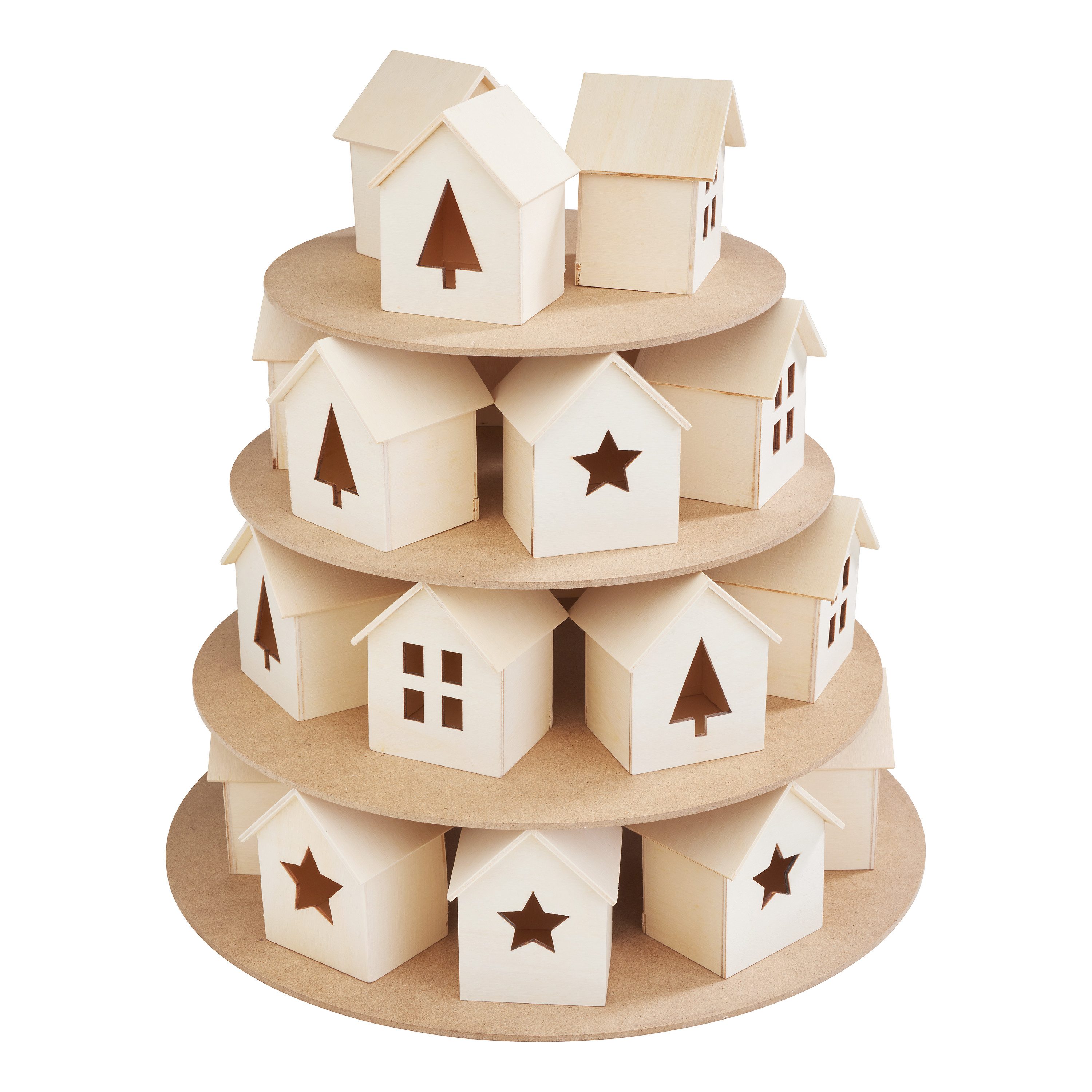 VBS Kalender zum Selbstbasteln Häuser-Pyramide, 28-tlg.