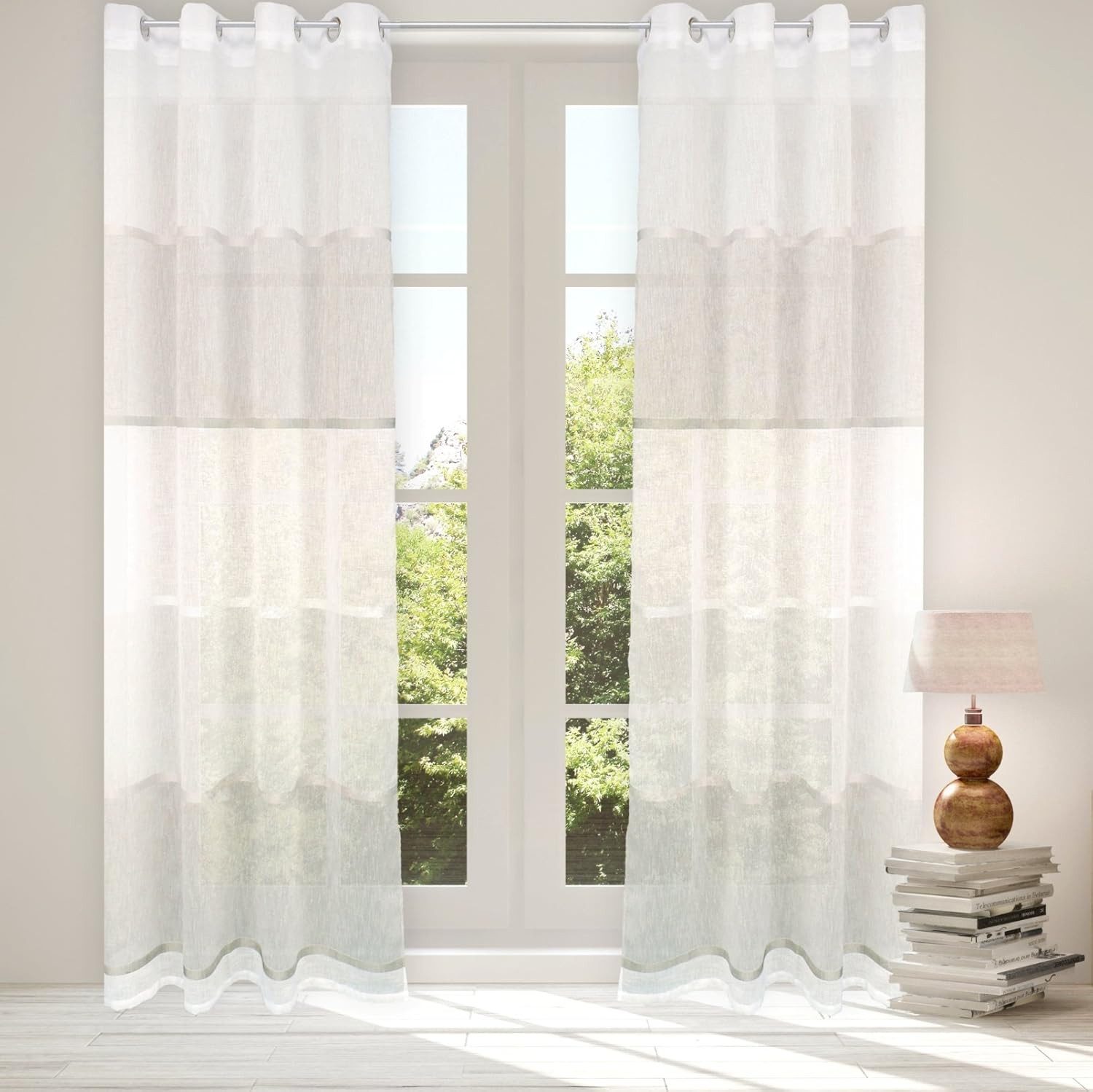 heimtexland Vorhang Ösenschal maritim Leinen Deko Gardine Seitenschal (1 St günstig online kaufen