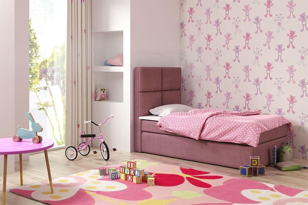 JVmoebel Boxspringbett Rosa Polsterbett mit Stauraumfunktion für Paare (1-St)