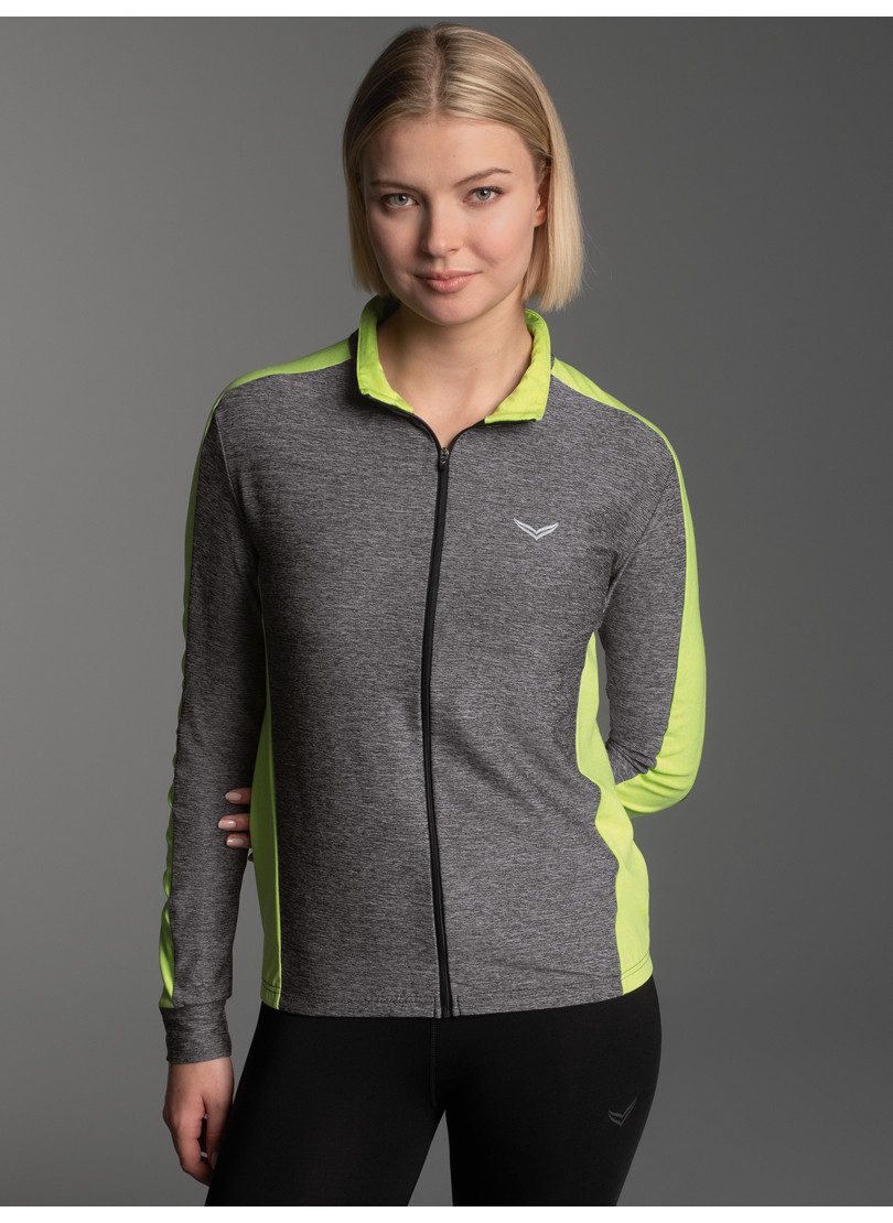 Trigema Trainingsjacke TRIGEMA Fahrradjacke mit kontrastfarbigen Elementen (1-St)