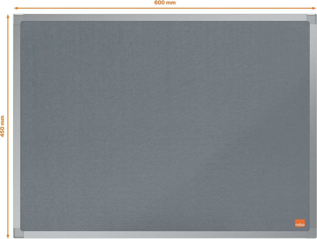 NOBO Pinnwand Filz-Notiztafel Essence Aluminiumrahmen 600x450mm grau
